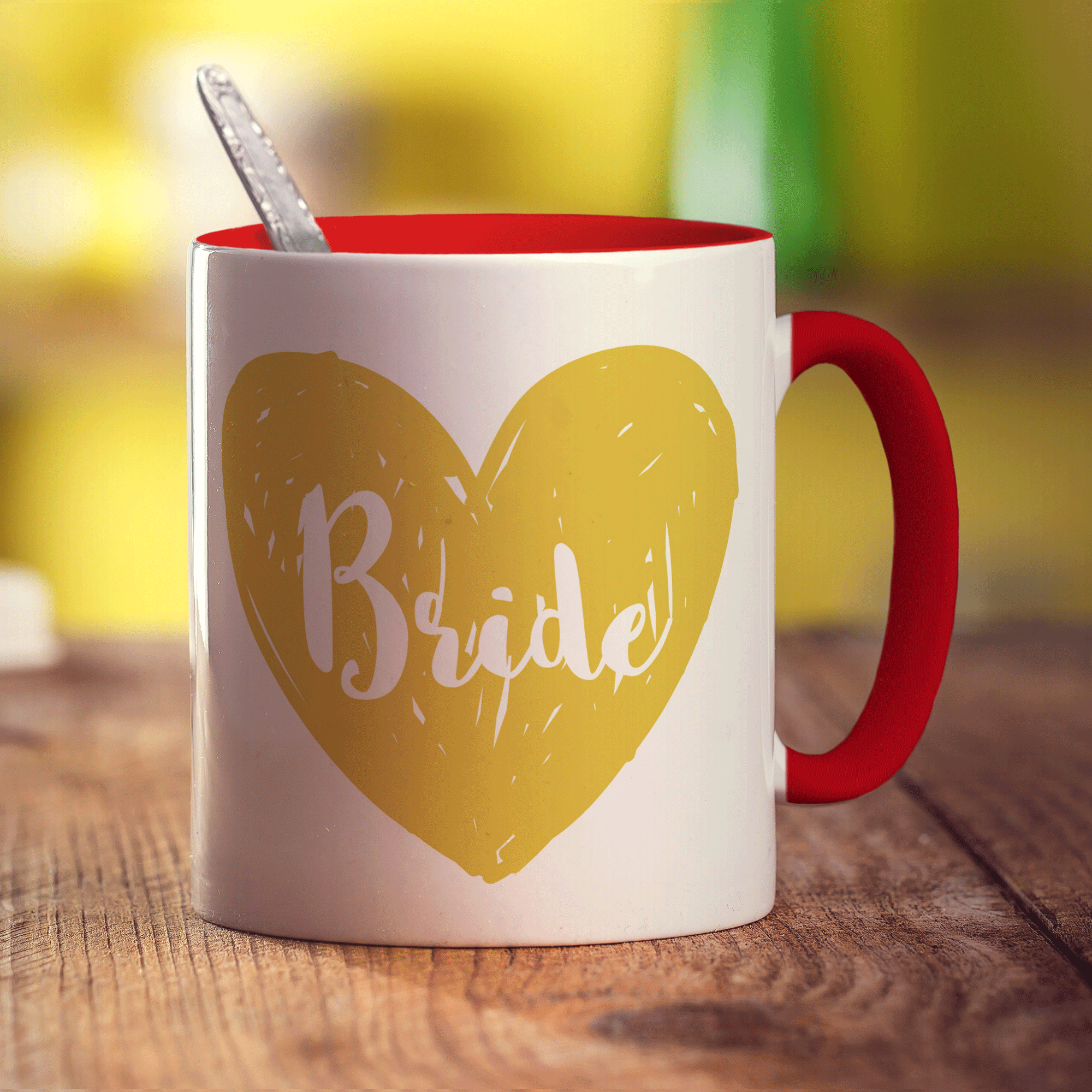 Bride Name Heart Mug
