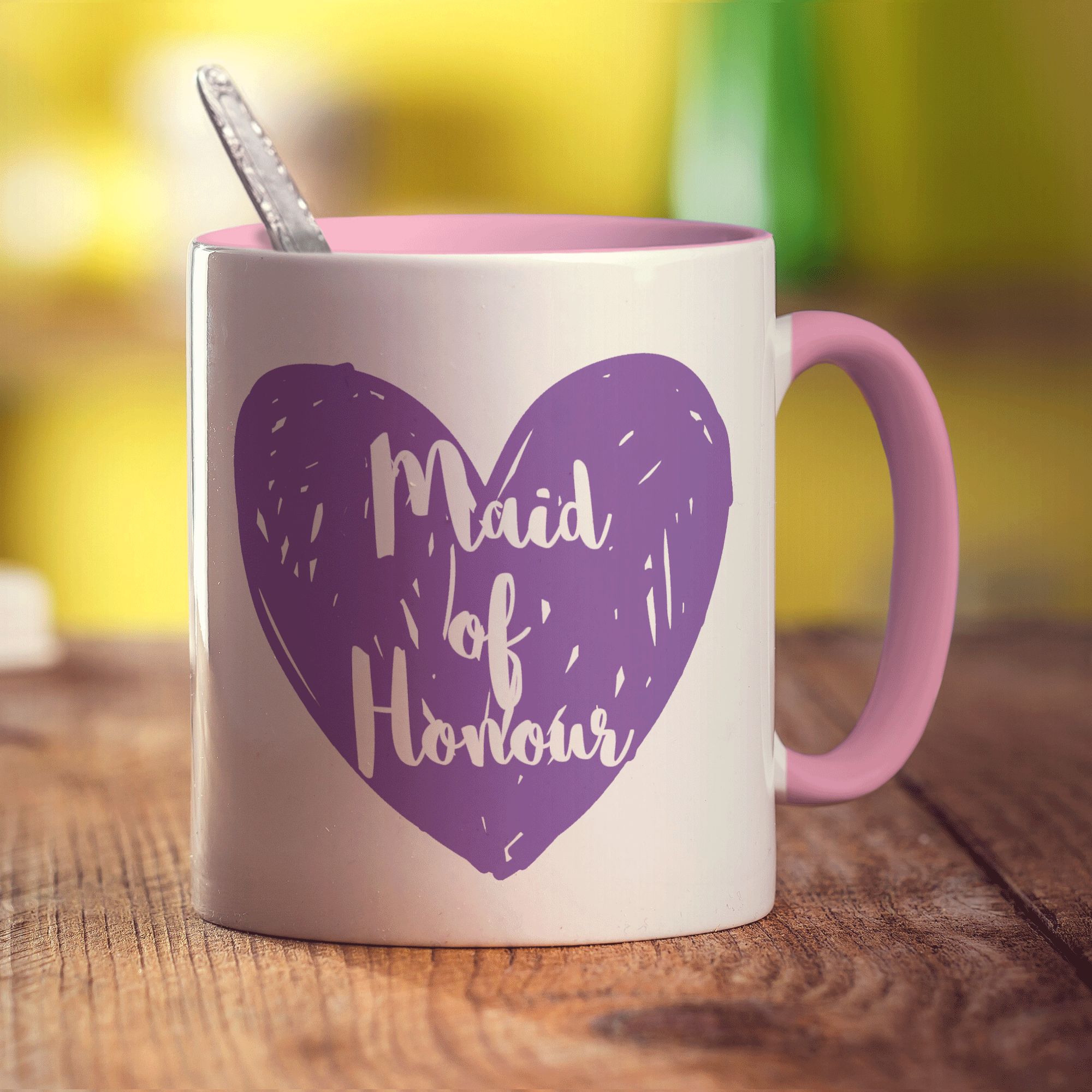 Maid of Honour Heart Name Mug