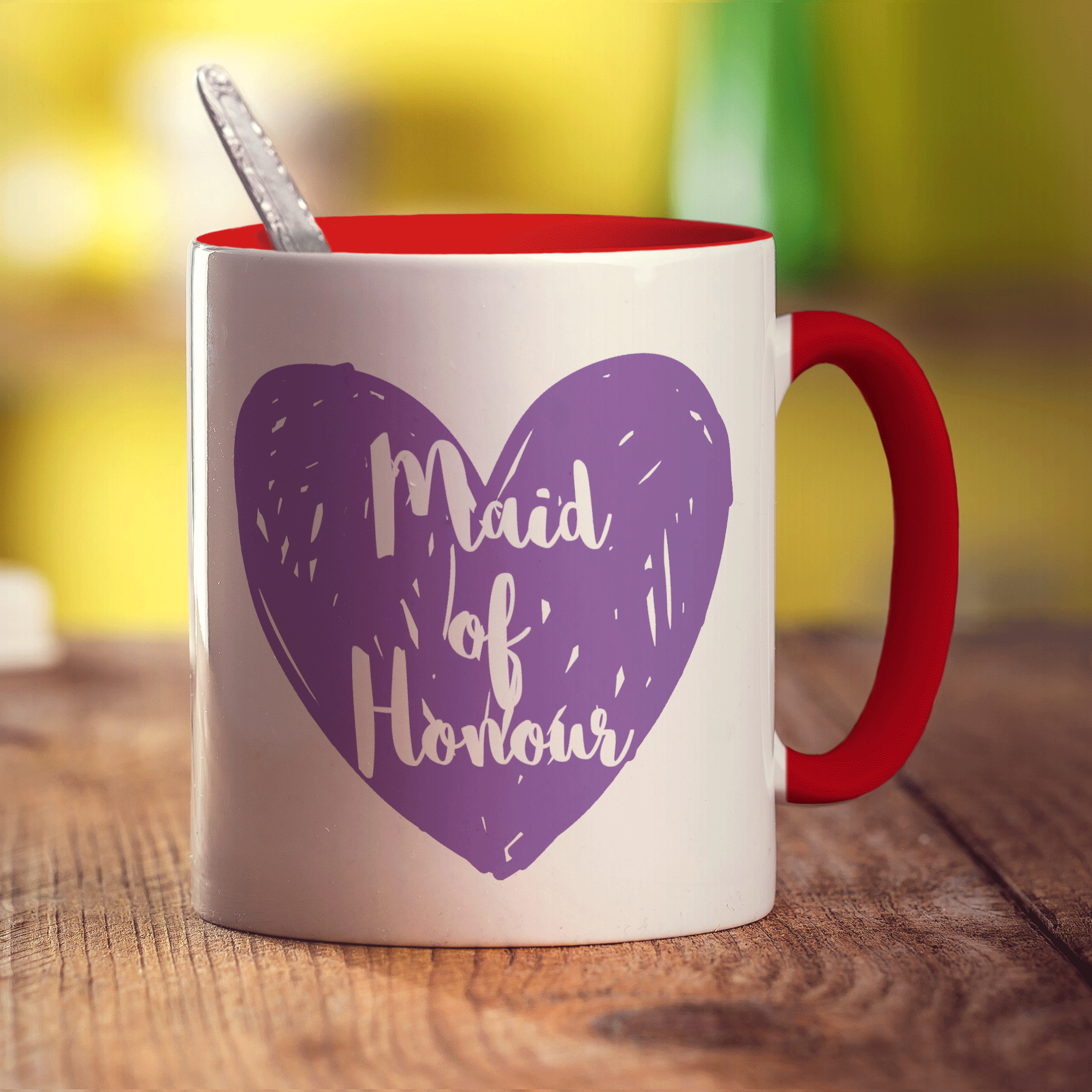 Maid of Honour Heart Name Mug