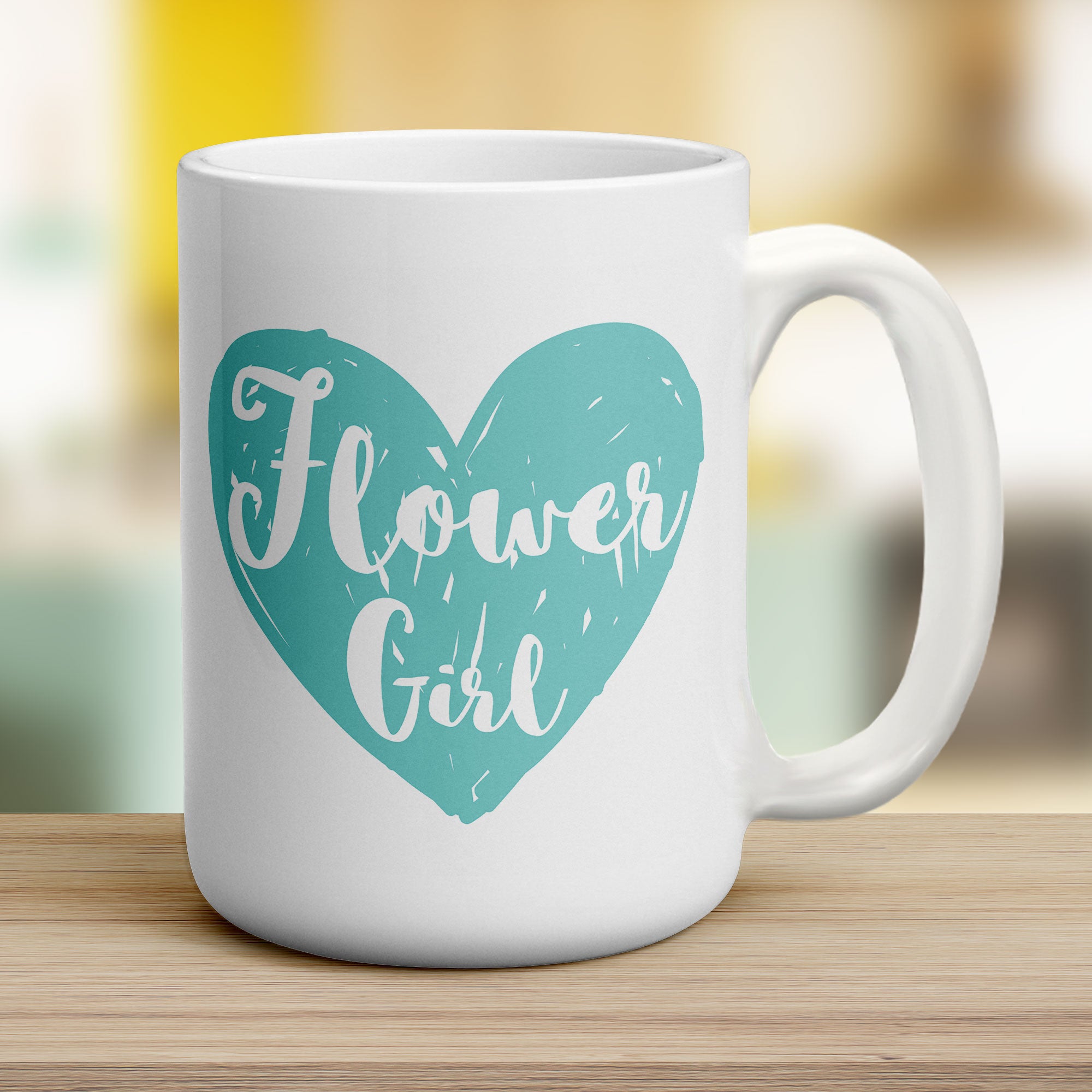 Flower Girl Heart Name Mug