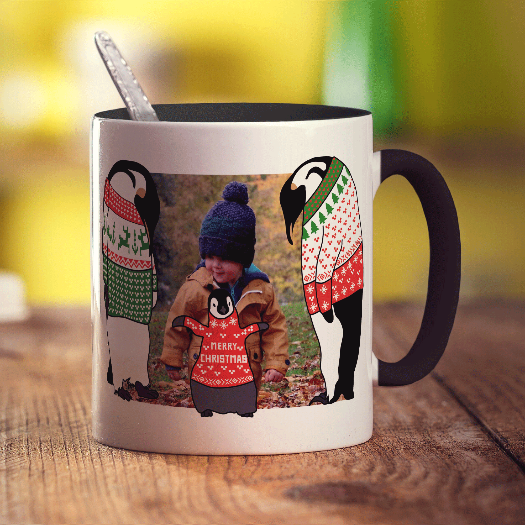 Family Penguin Photo Mug