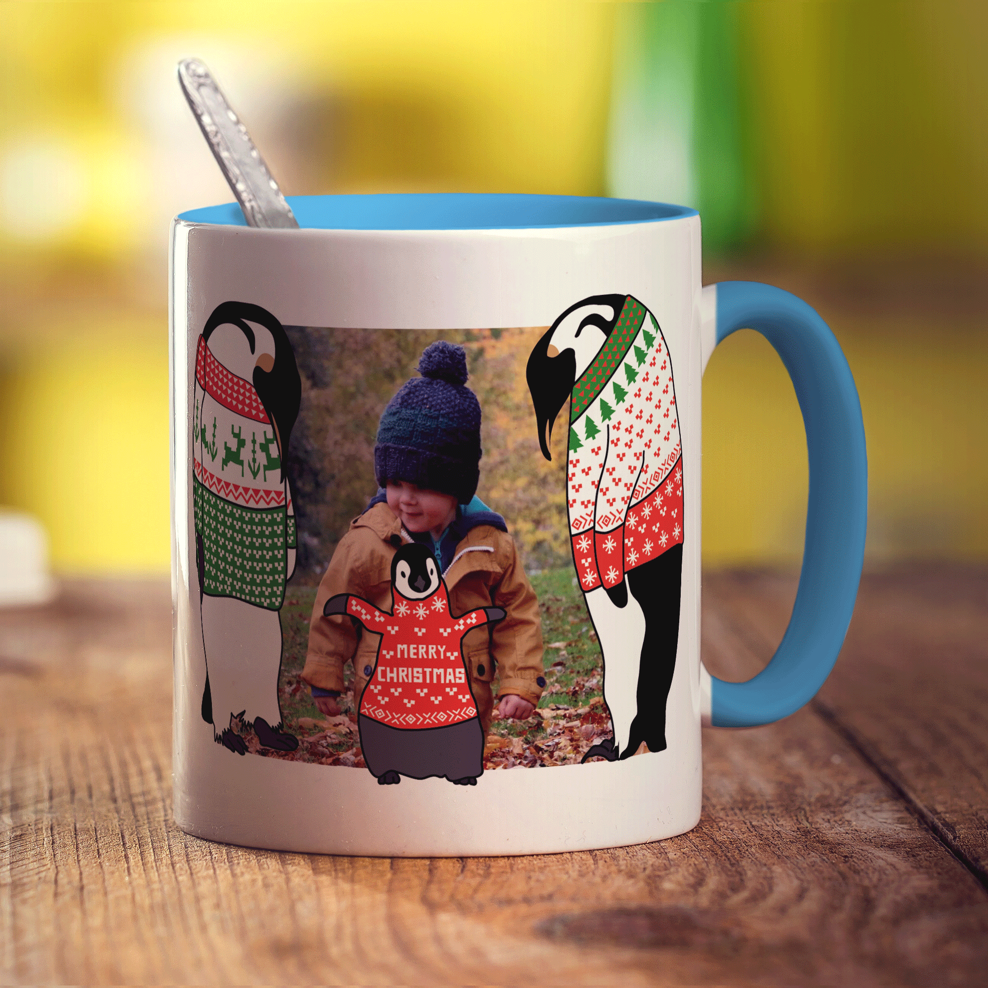 Family Penguin Photo Mug