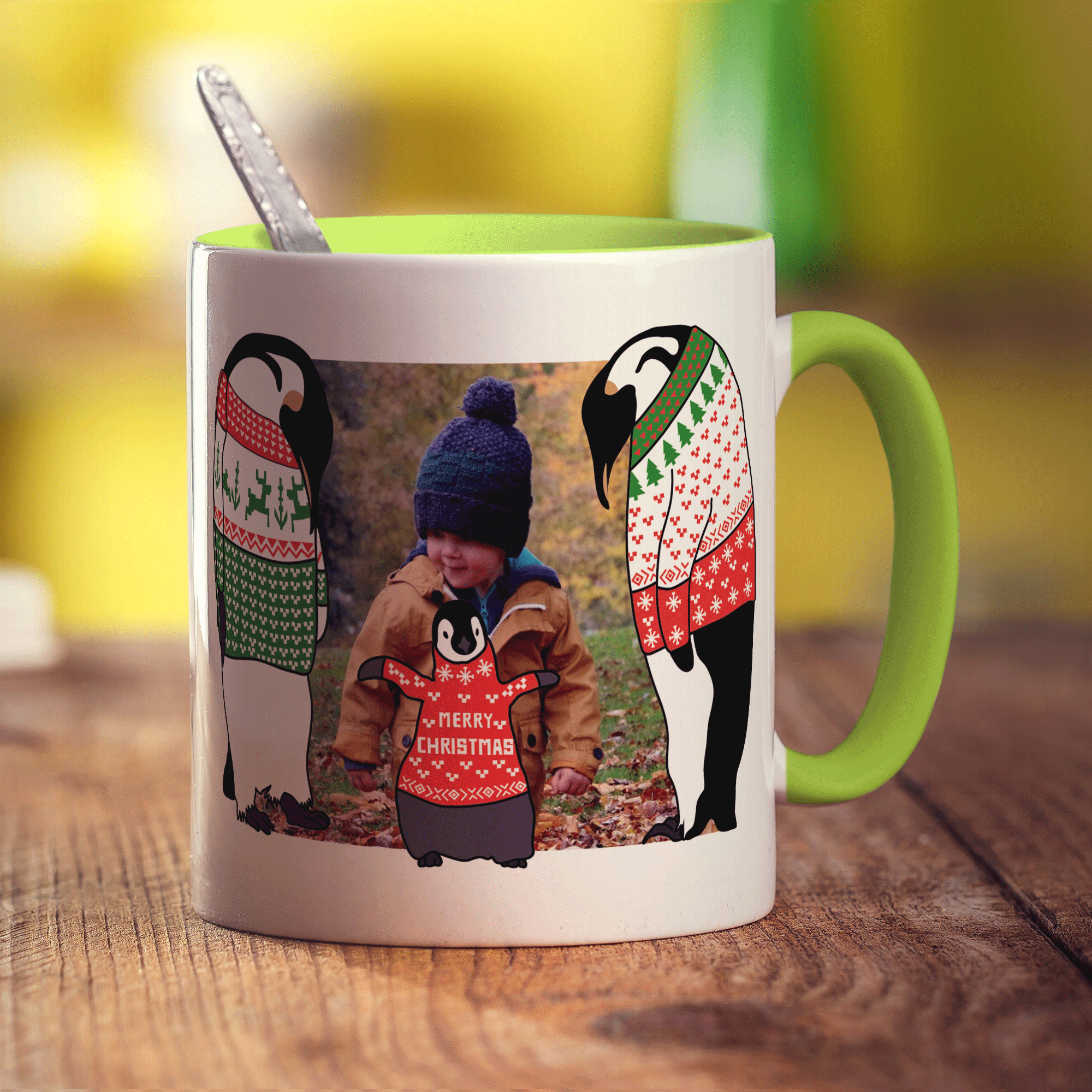 Family Penguin Photo Mug
