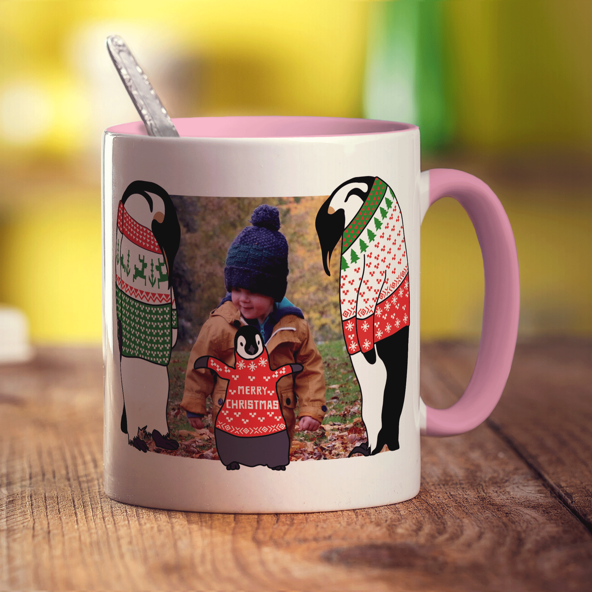 Family Penguin Photo Mug