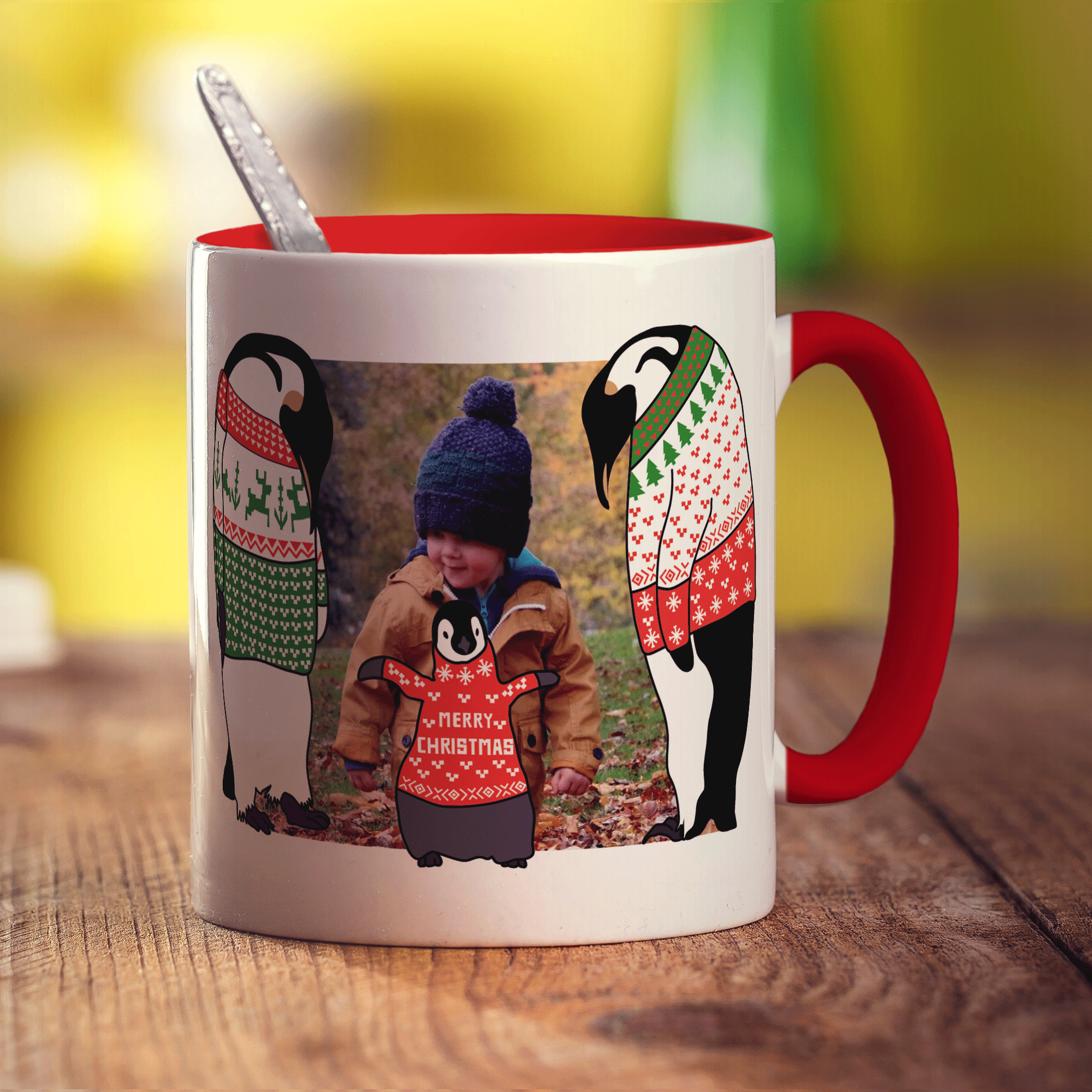 Family Penguin Photo Mug