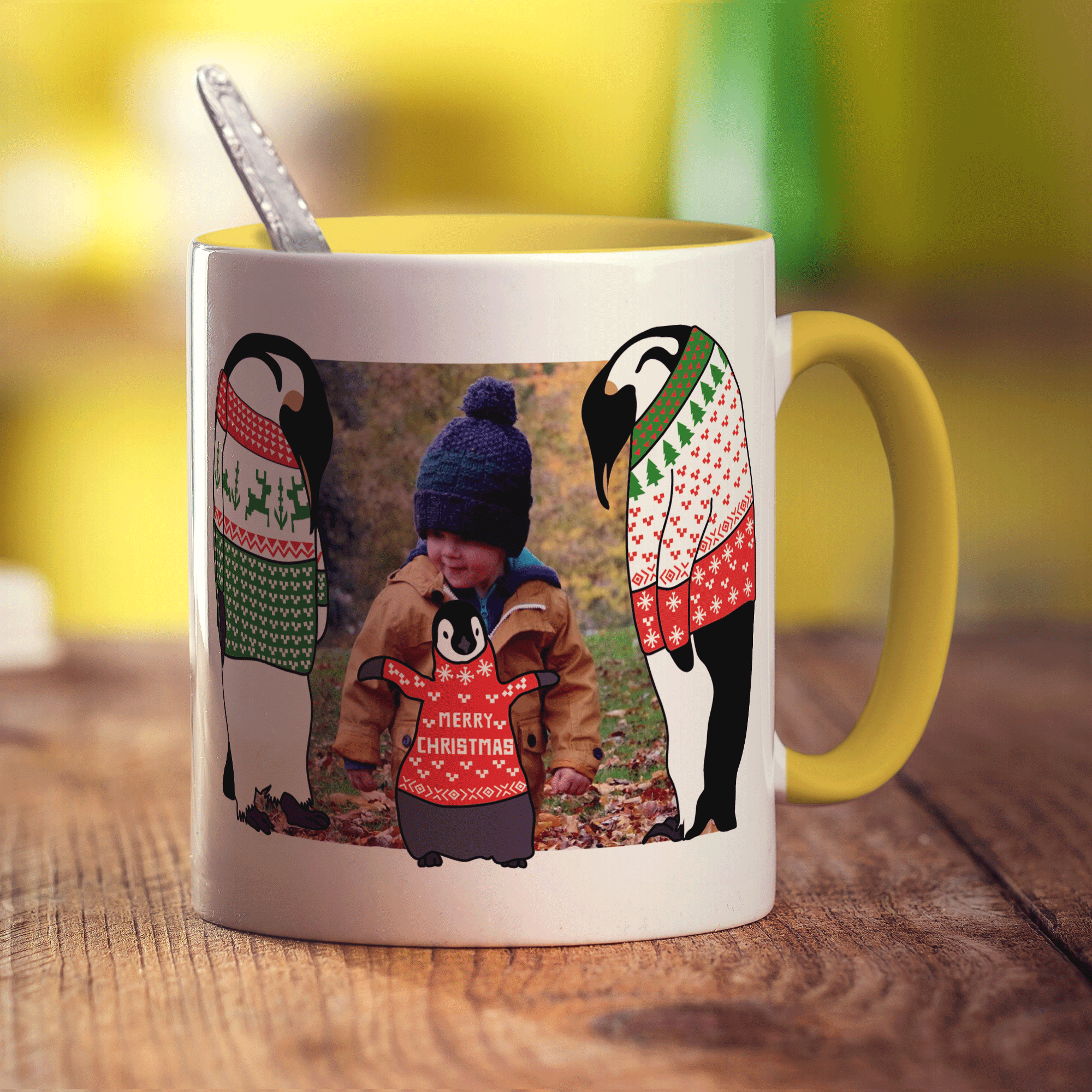 Family Penguin Photo Mug