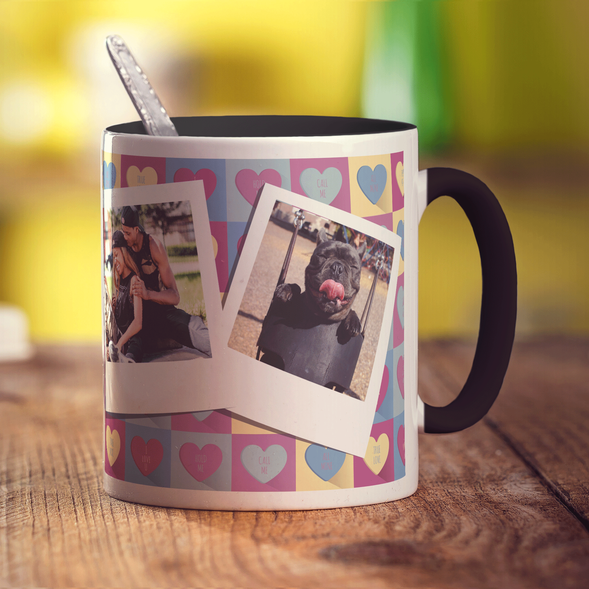 Love Pattern Polaroid Photo Mug