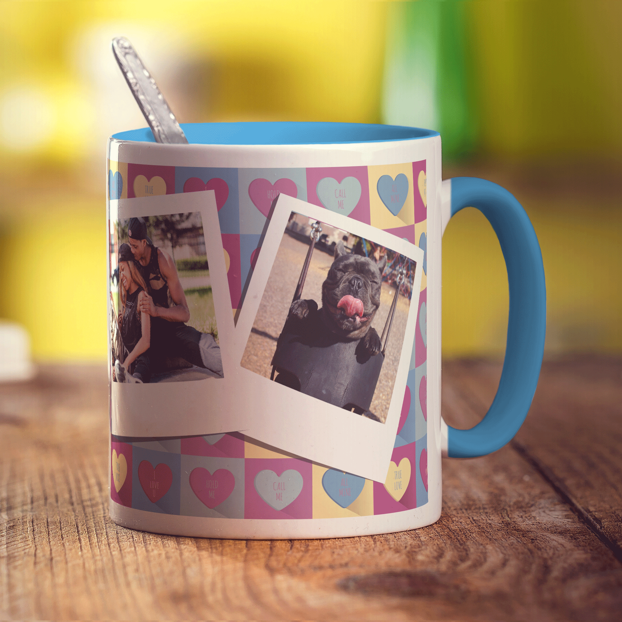 Love Pattern Polaroid Photo Mug