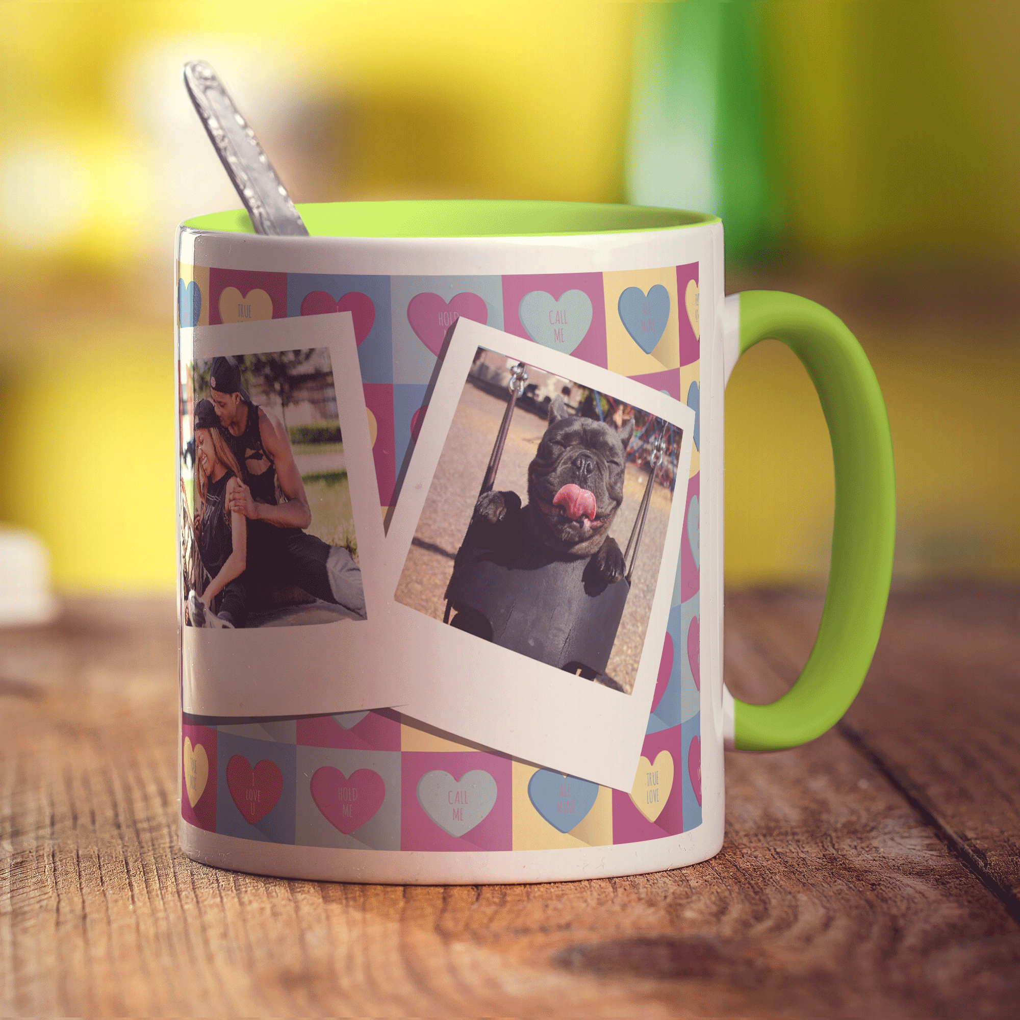 Love Pattern Polaroid Photo Mug