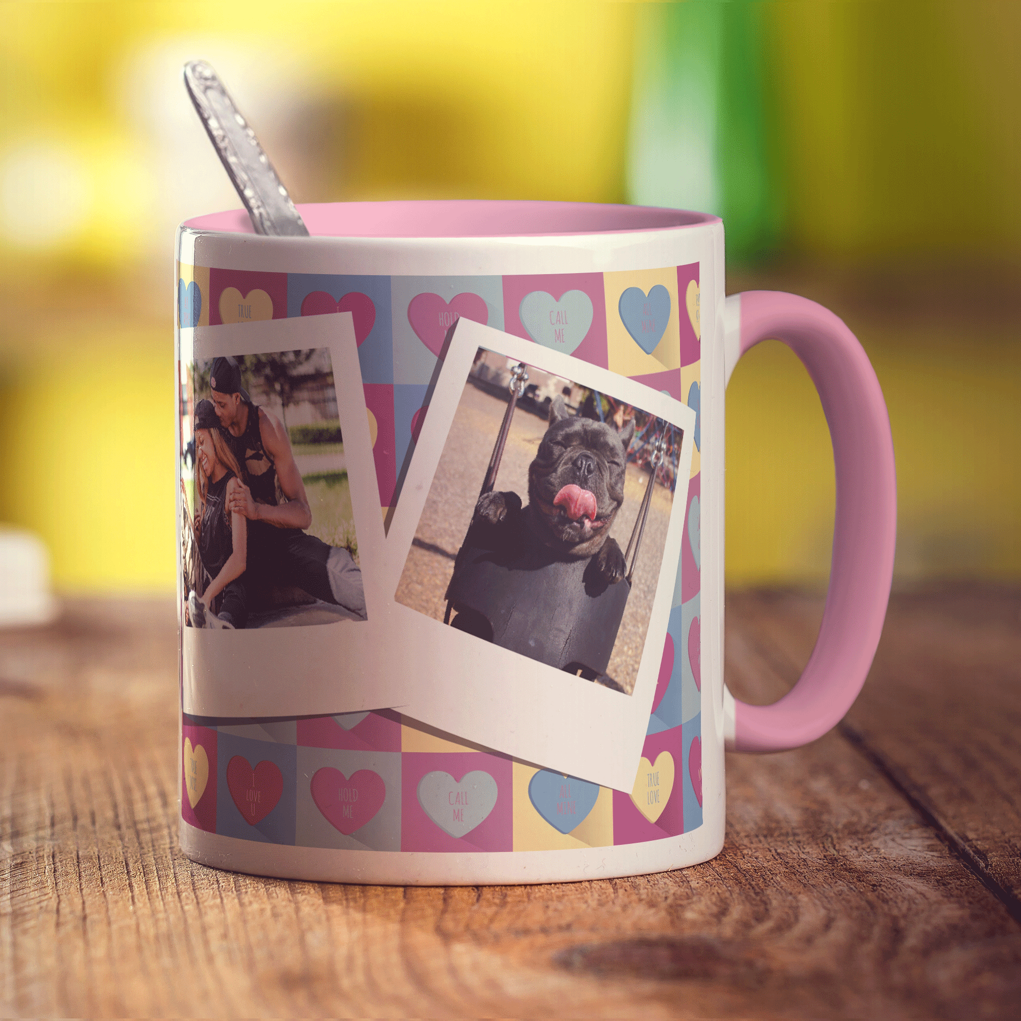 Love Pattern Polaroid Photo Mug