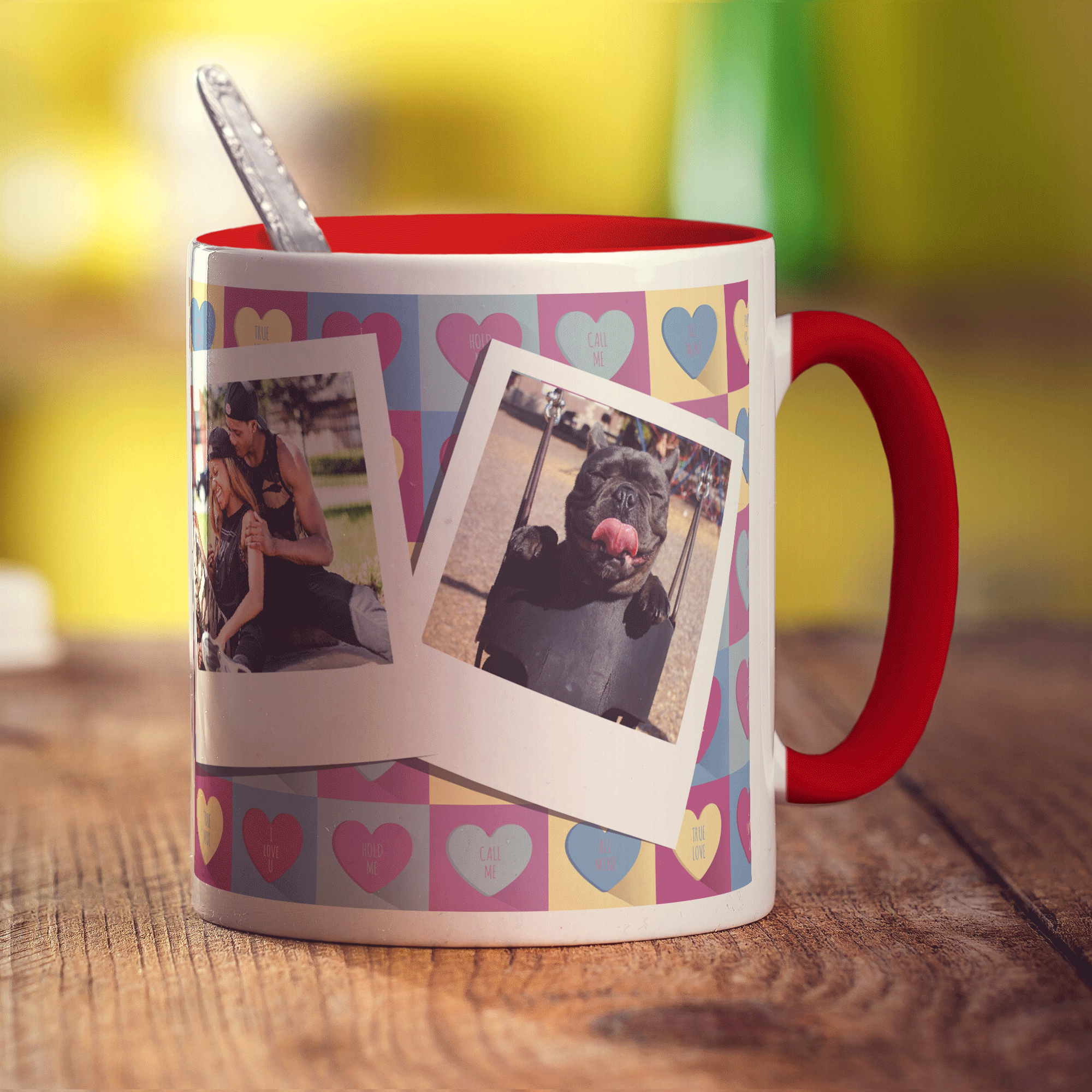 Love Pattern Polaroid Photo Mug