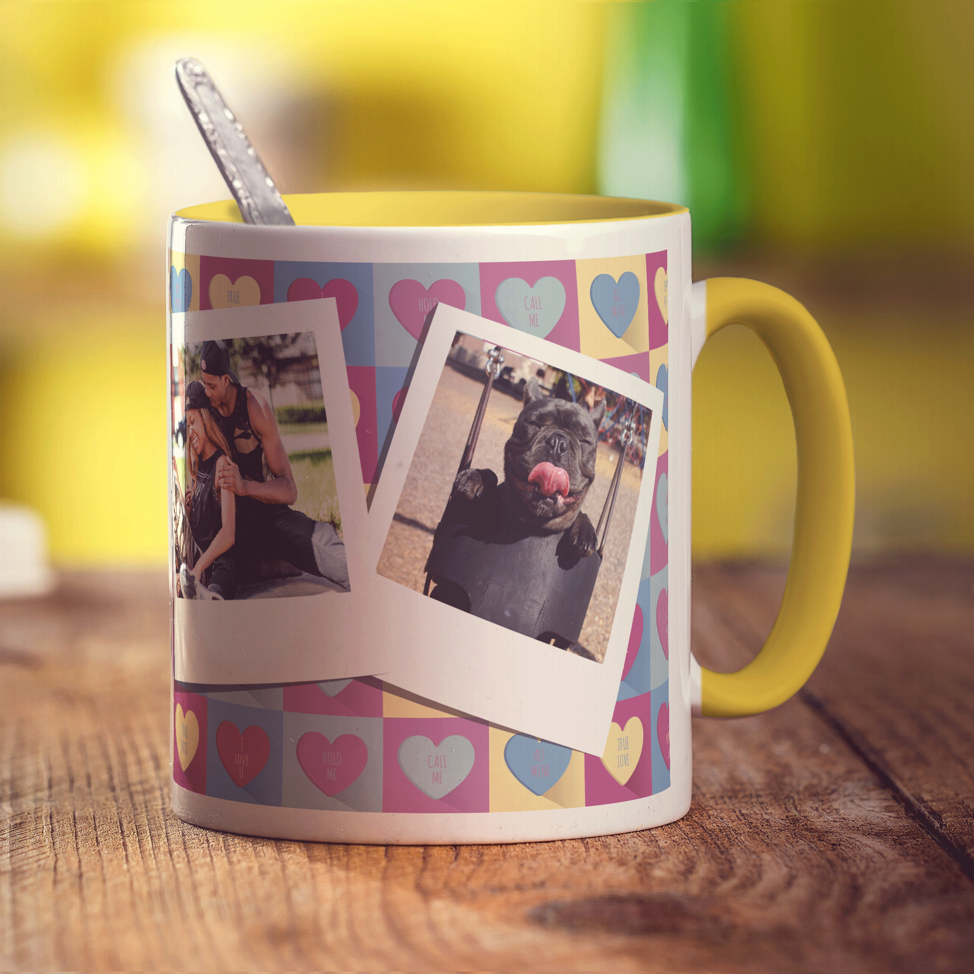 Love Pattern Polaroid Photo Mug
