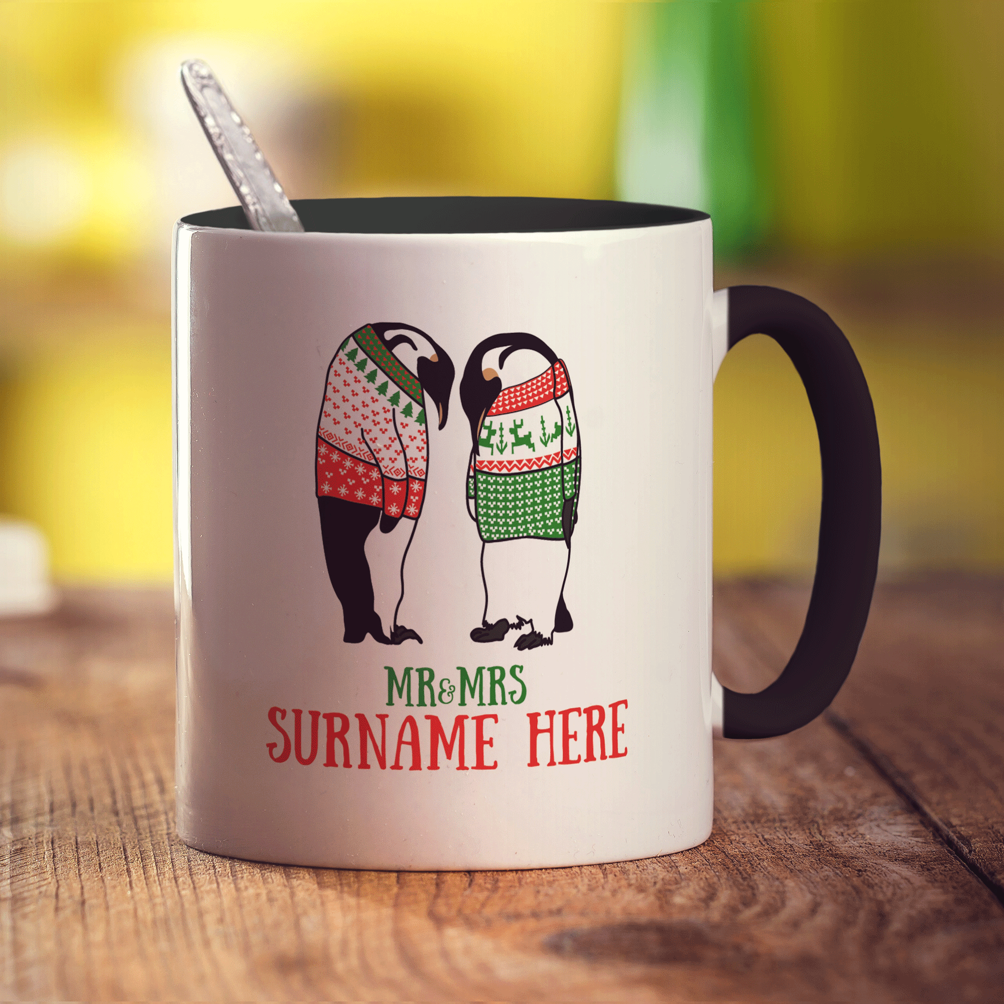 Mr & Mrs Penguin Photo Mug