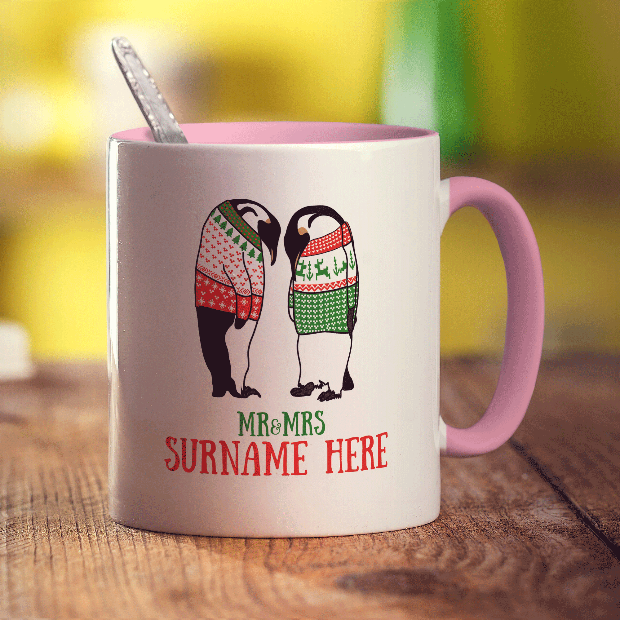 Mr & Mrs Penguin Photo Mug