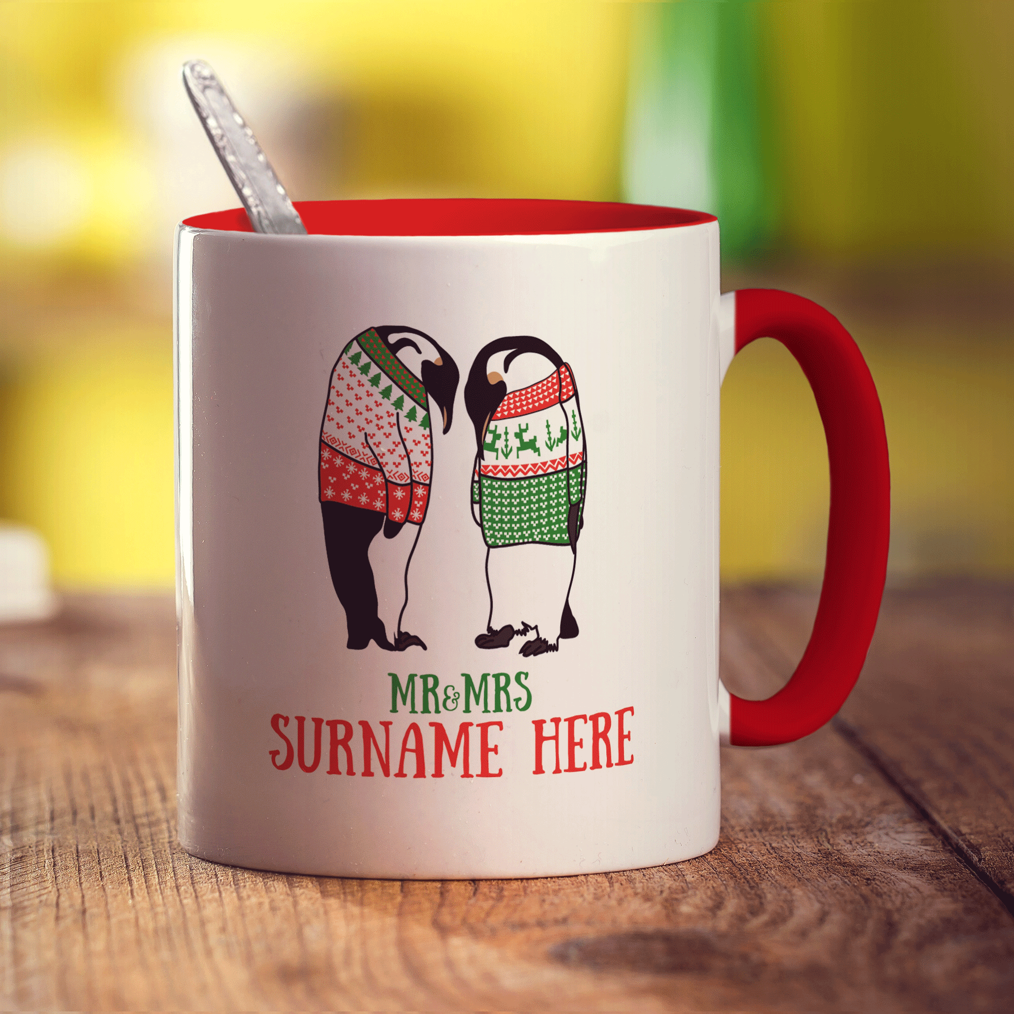 Mr & Mrs Penguin Photo Mug