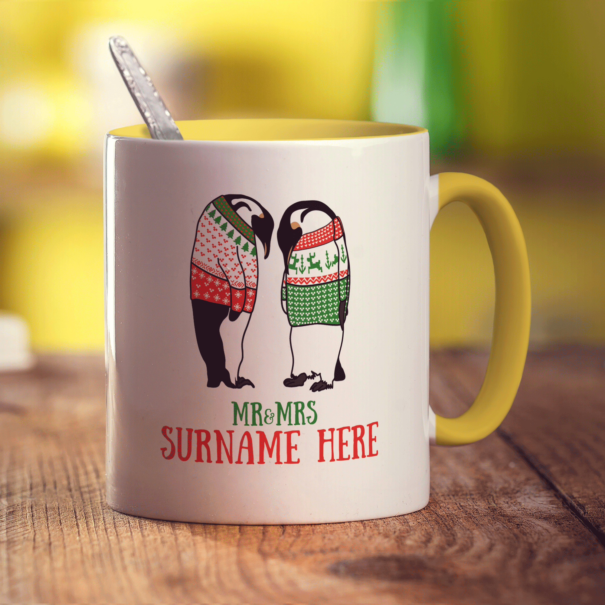 Mr & Mrs Penguin Photo Mug