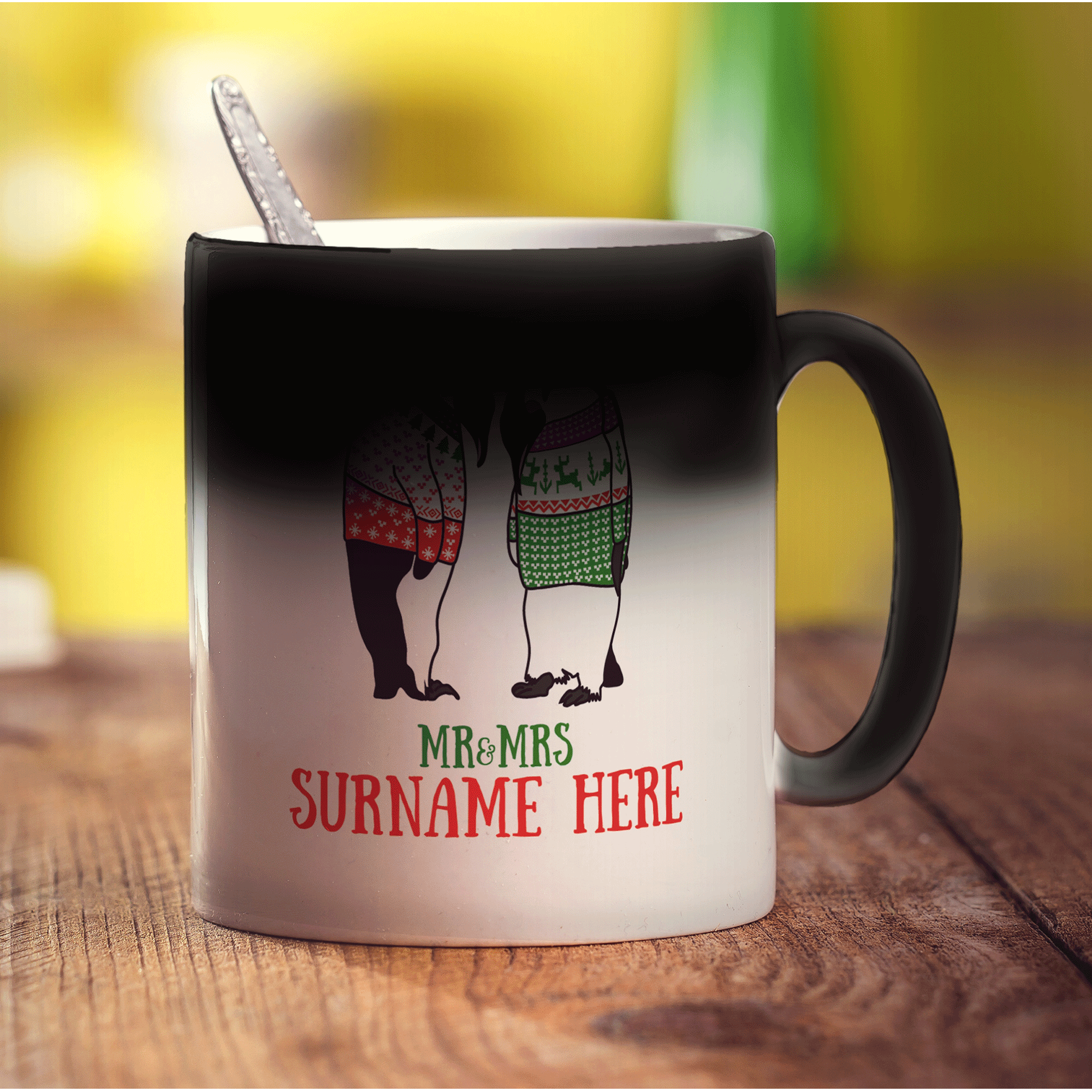 Mr & Mrs Penguin Photo Mug