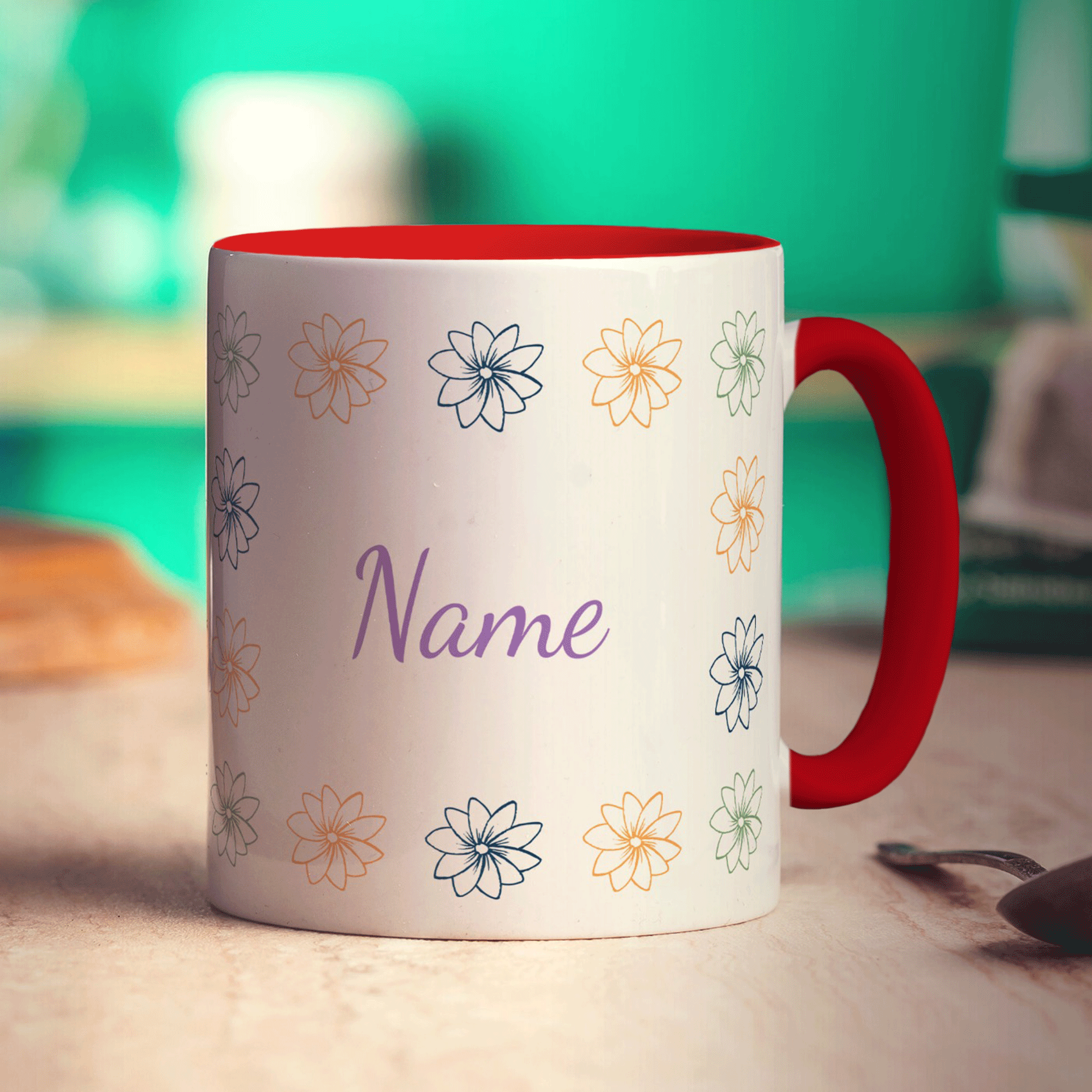 Flower Pattern Name Mug