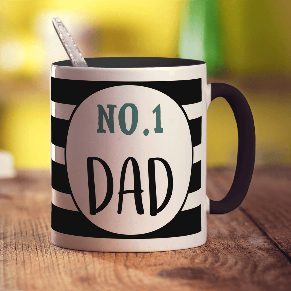 No.1 Dad Message Mug - Standard 330ml (11oz) / Black