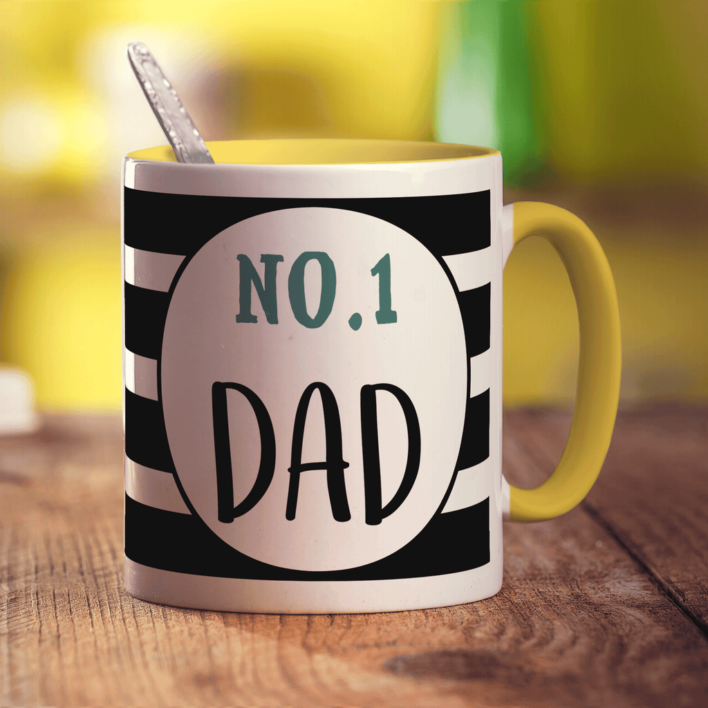 No.1 Dad Message Mug - Standard 330ml (11oz) / Yellow