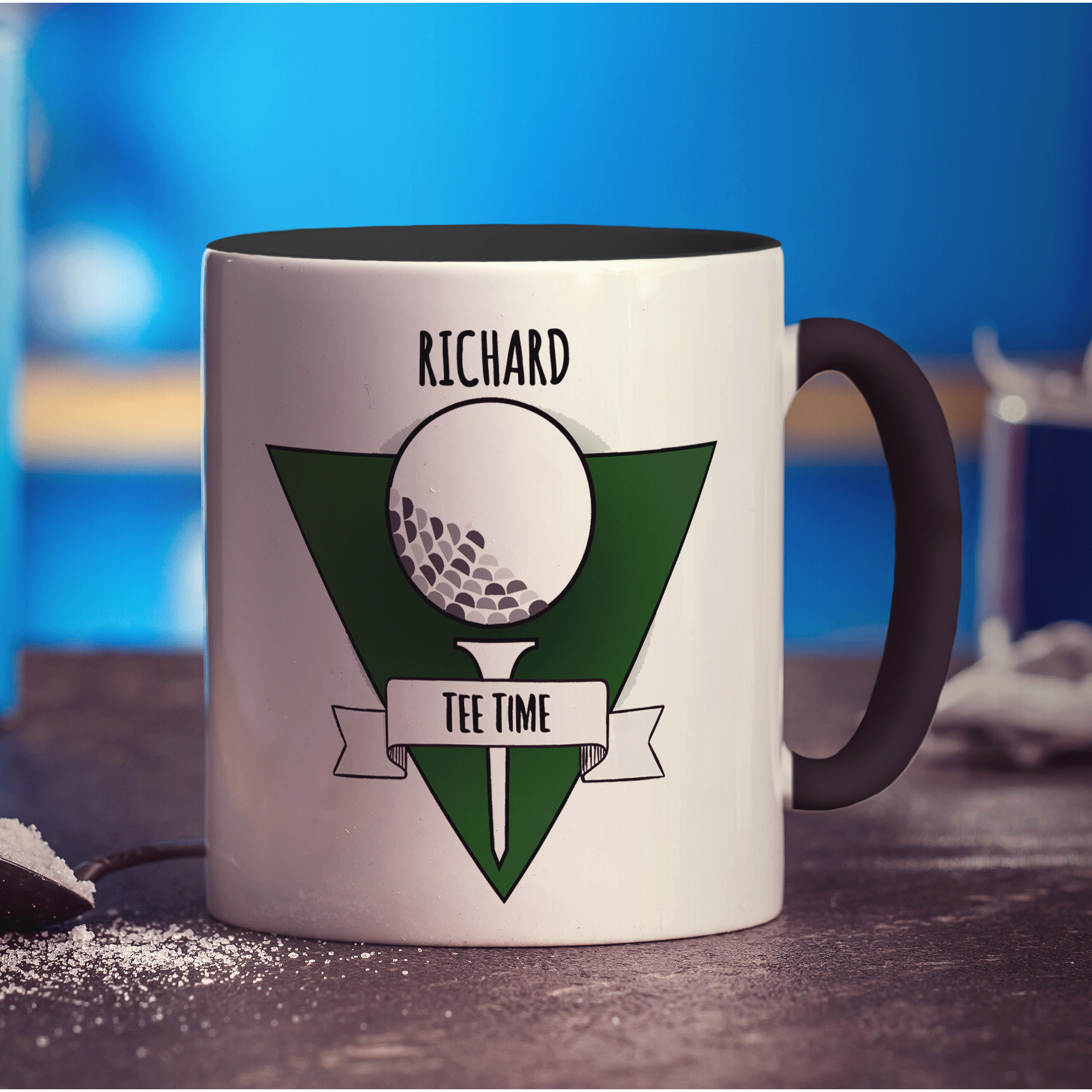Tee Time Golf Photo Mug