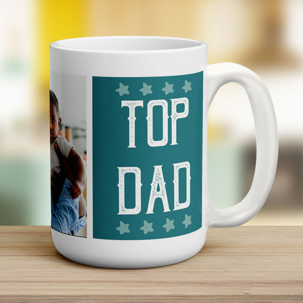 Top Dad Photo Mug - Jumbo 440ml (15oz) / White