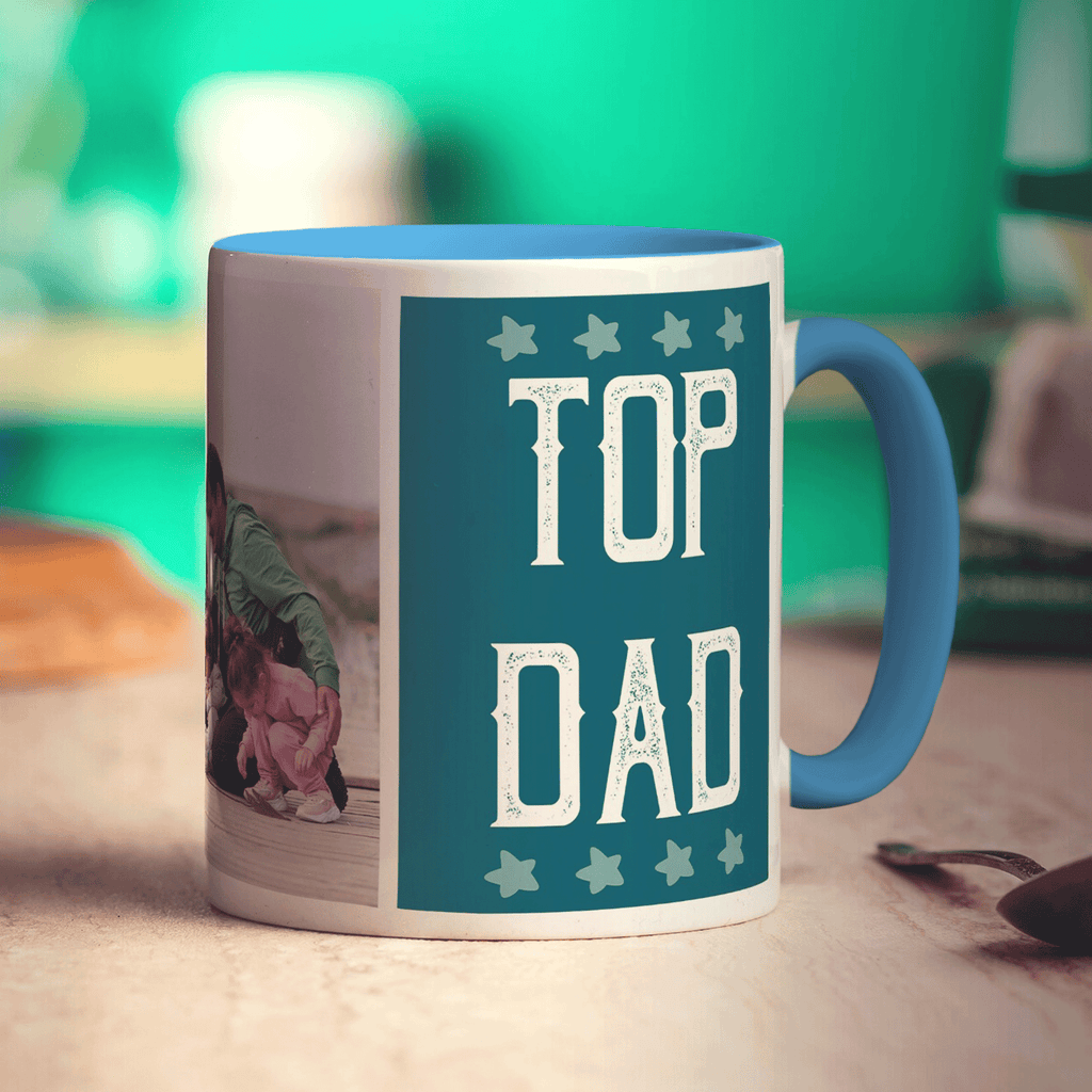 Top Dad Photo Mug - Standard 330ml (11oz) / Blue