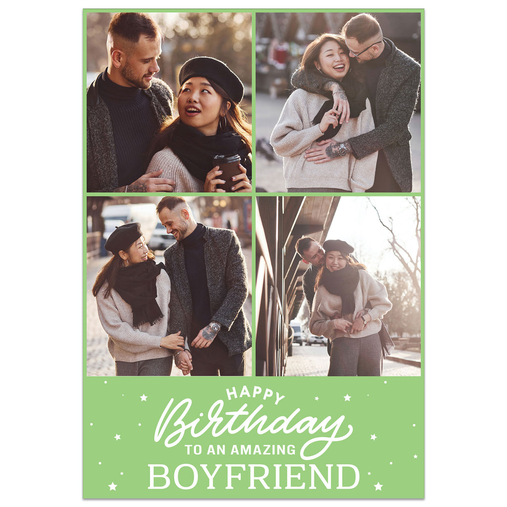 4 Photo Amazing Boyfriend Birthday Card
