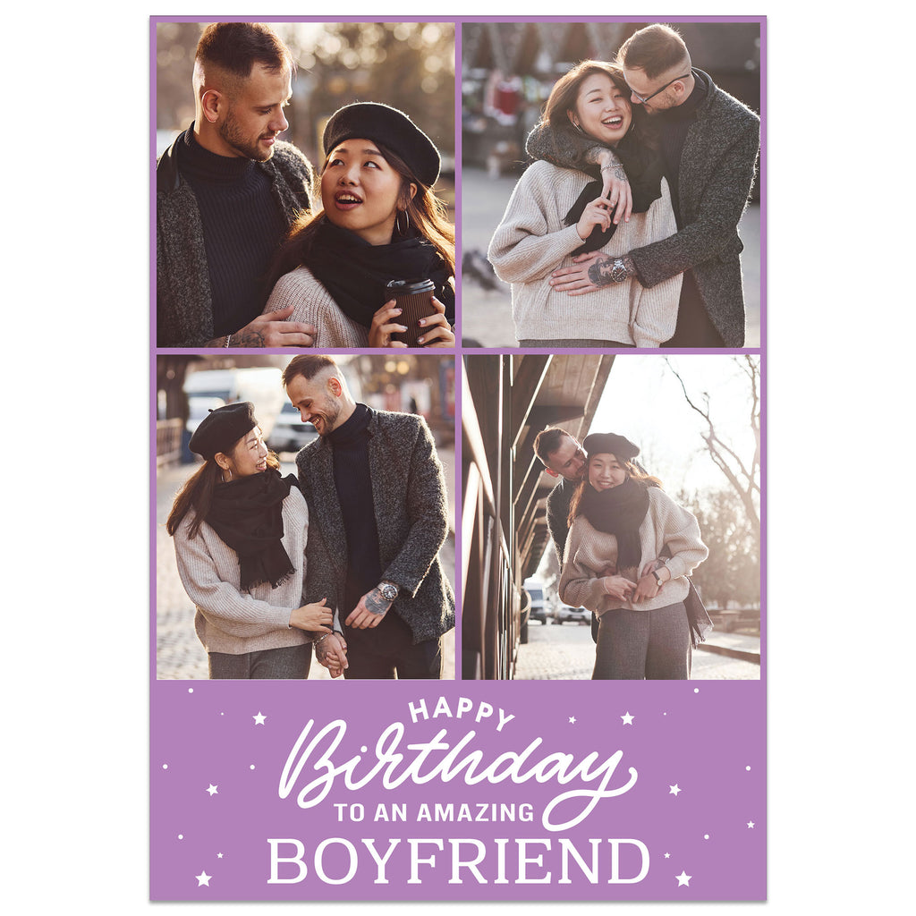 4 Photo Amazing Boyfriend Birthday Card