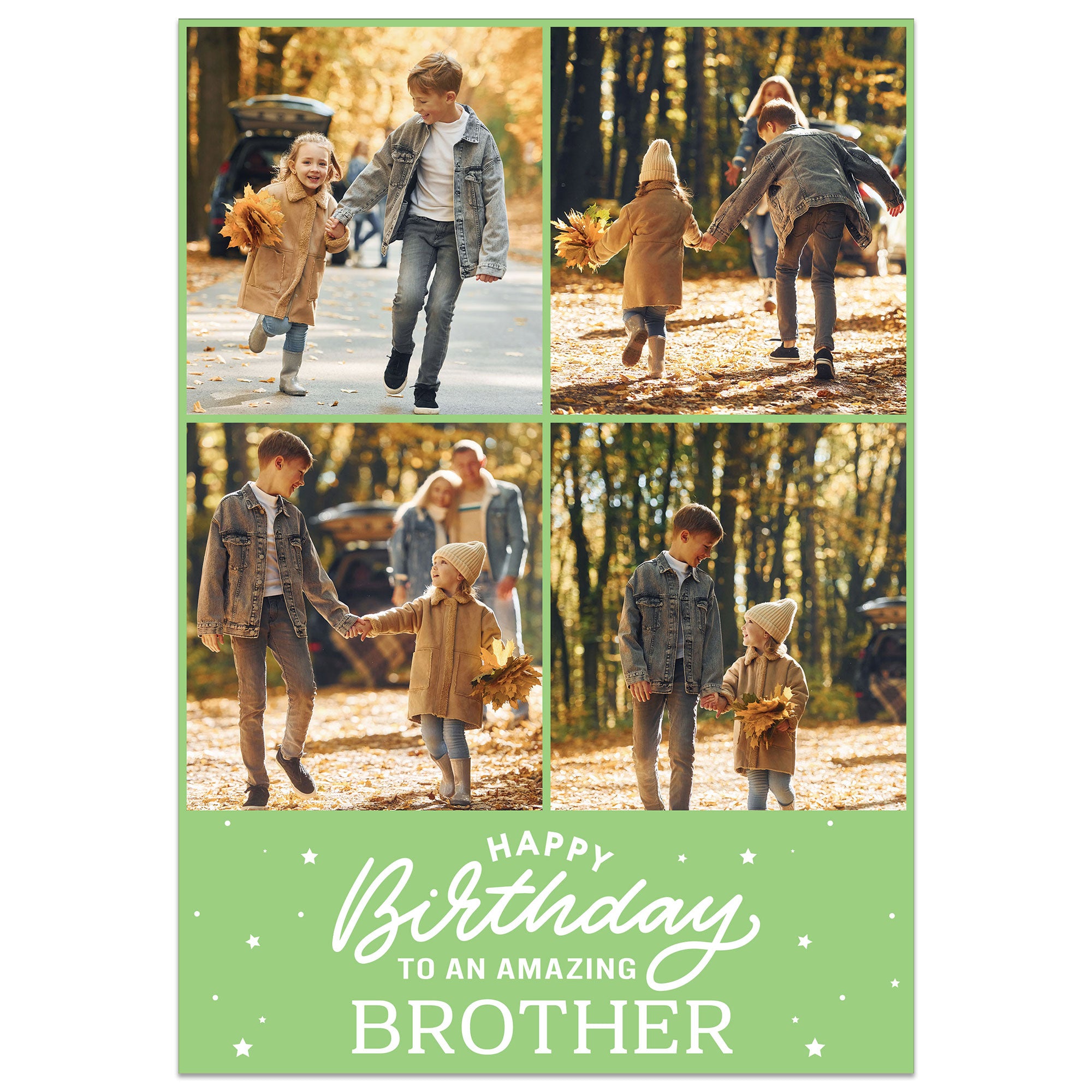 4 Photo Amazing Brother Birthday Card