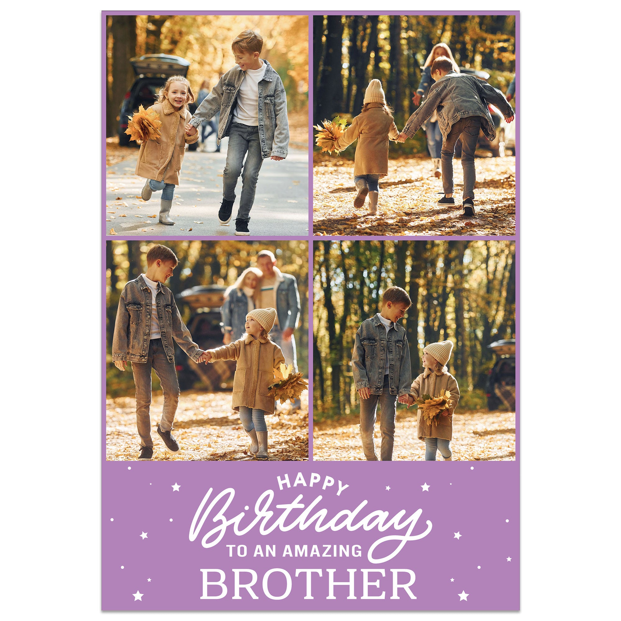 4 Photo Amazing Brother Birthday Card