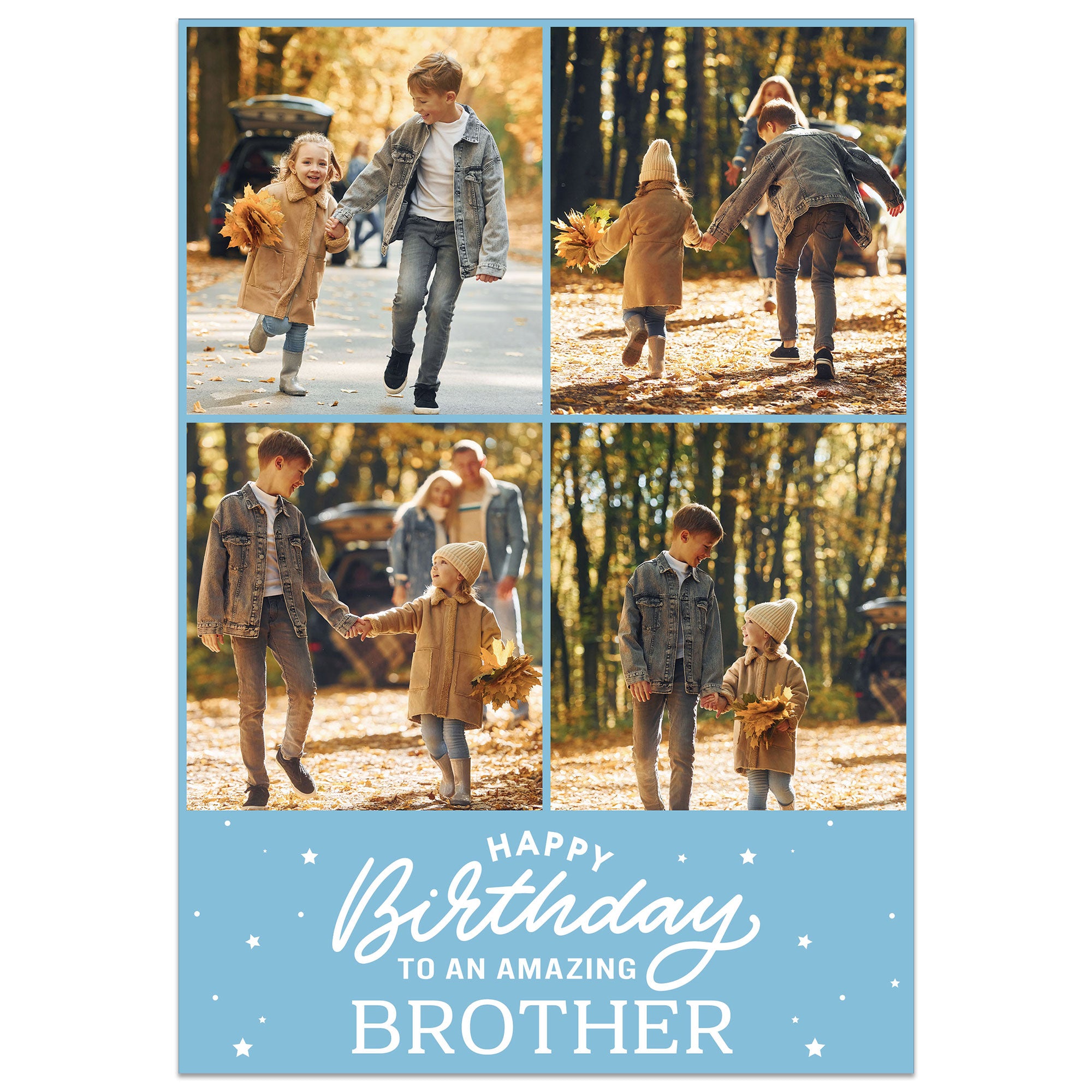4 Photo Amazing Brother Birthday Card