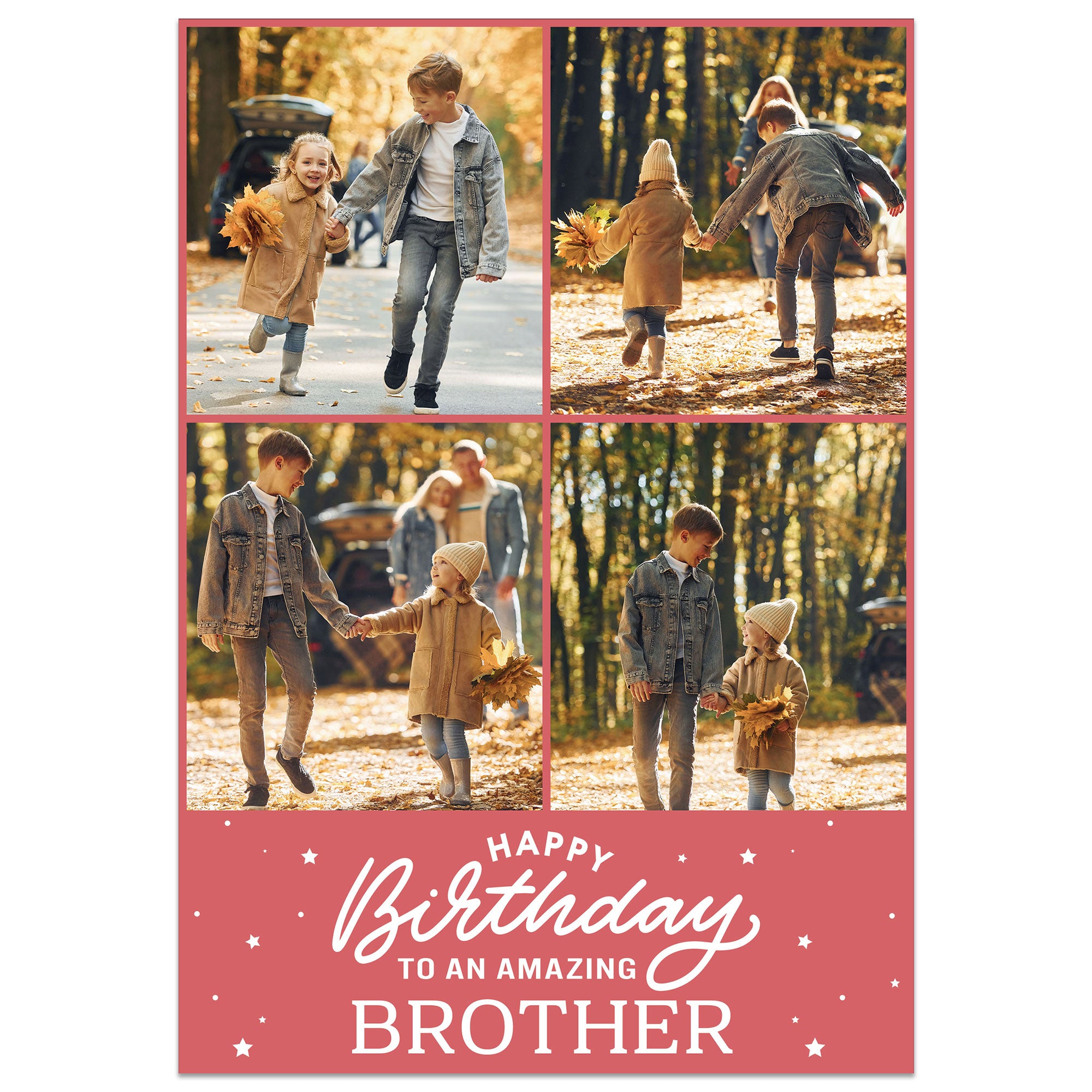 4 Photo Amazing Brother Birthday Card
