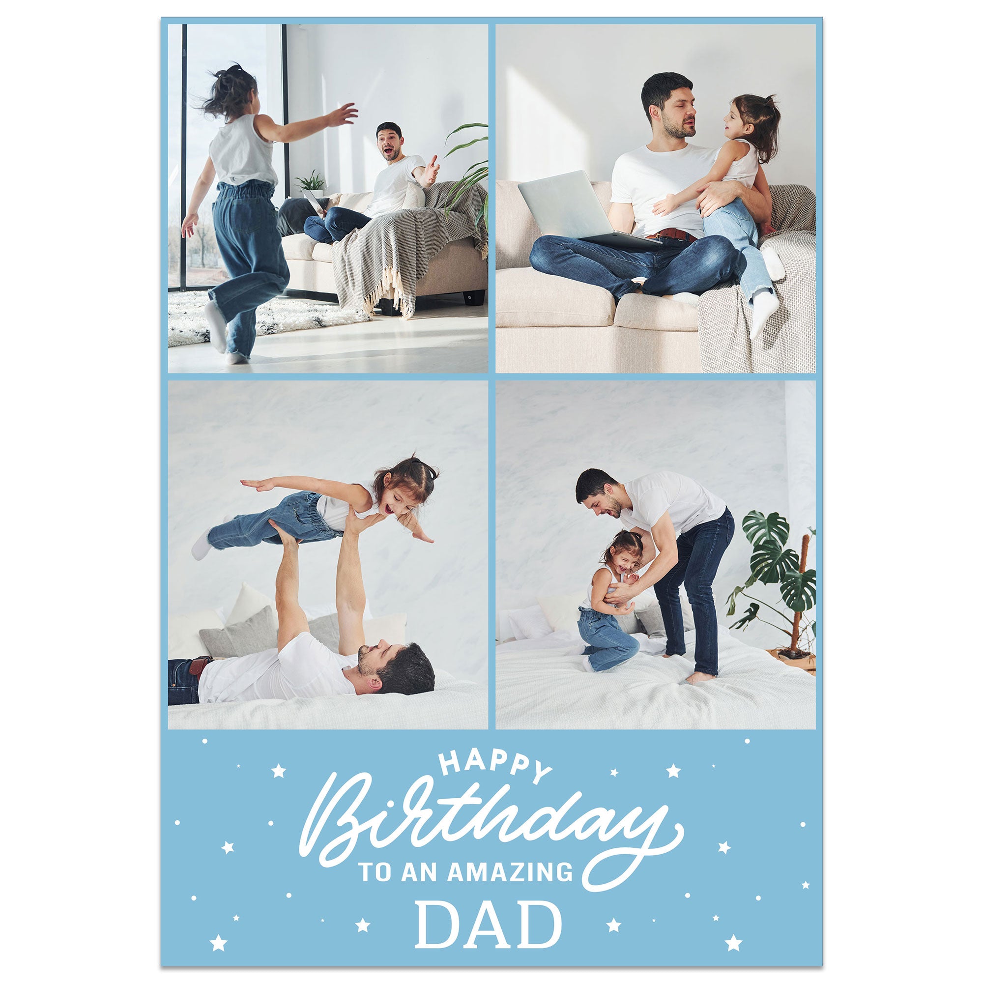 4 Photo Amazing Dad Birthday Card