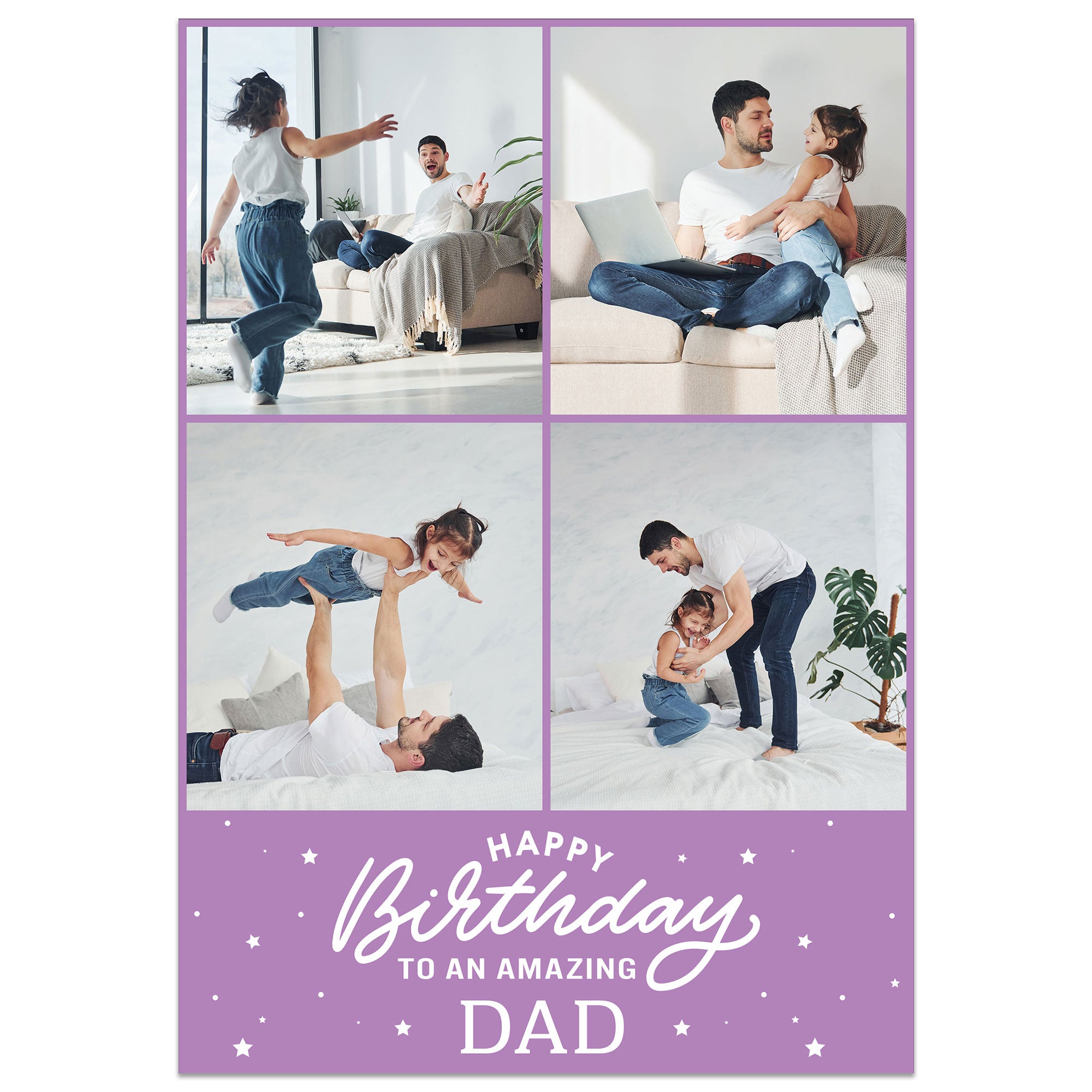 4 Photo Amazing Dad Birthday Card