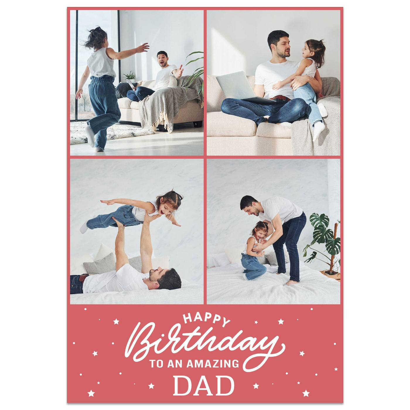 4 Photo Amazing Dad Birthday Card
