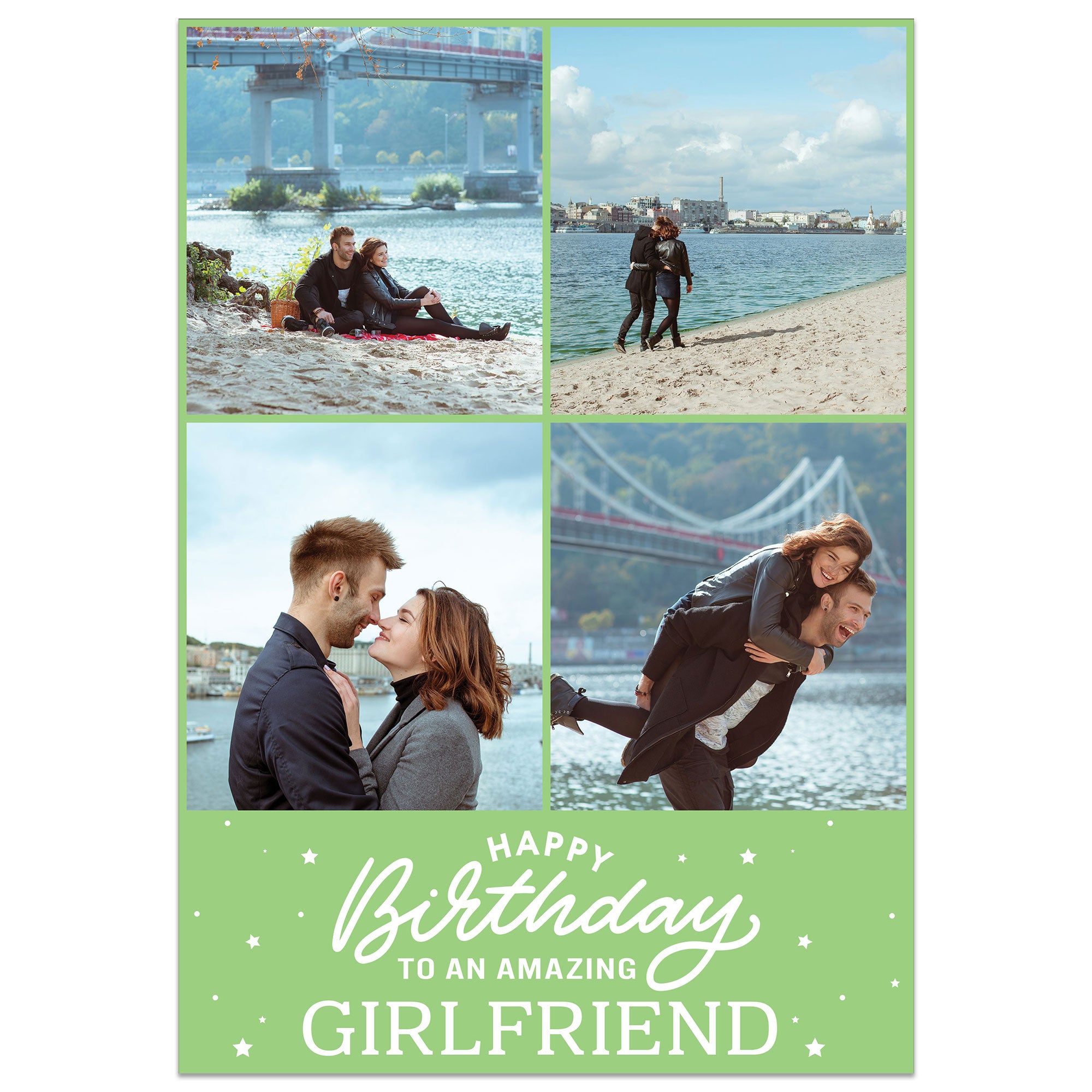 4 Photo Amazing Girlfriend Birthday Card