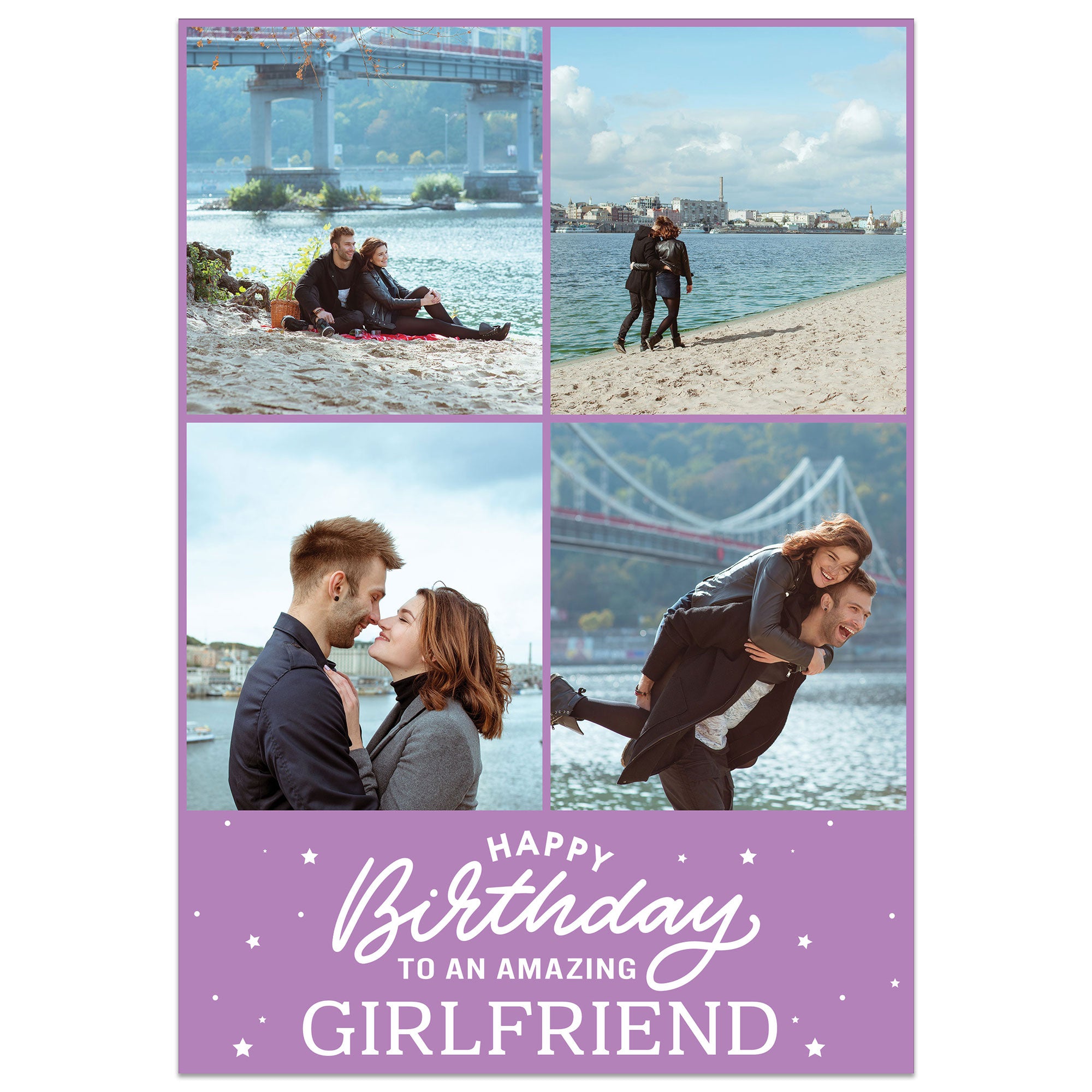 4 Photo Amazing Girlfriend Birthday Card