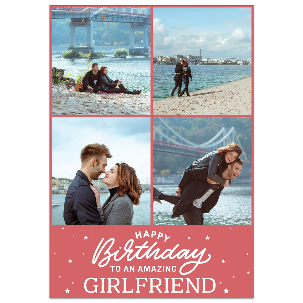 4 Photo Amazing Girlfriend Birthday Card