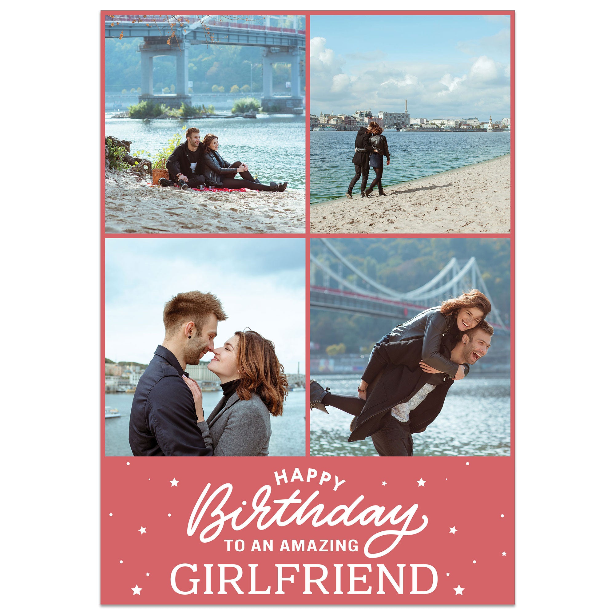 4 Photo Amazing Girlfriend Birthday Card