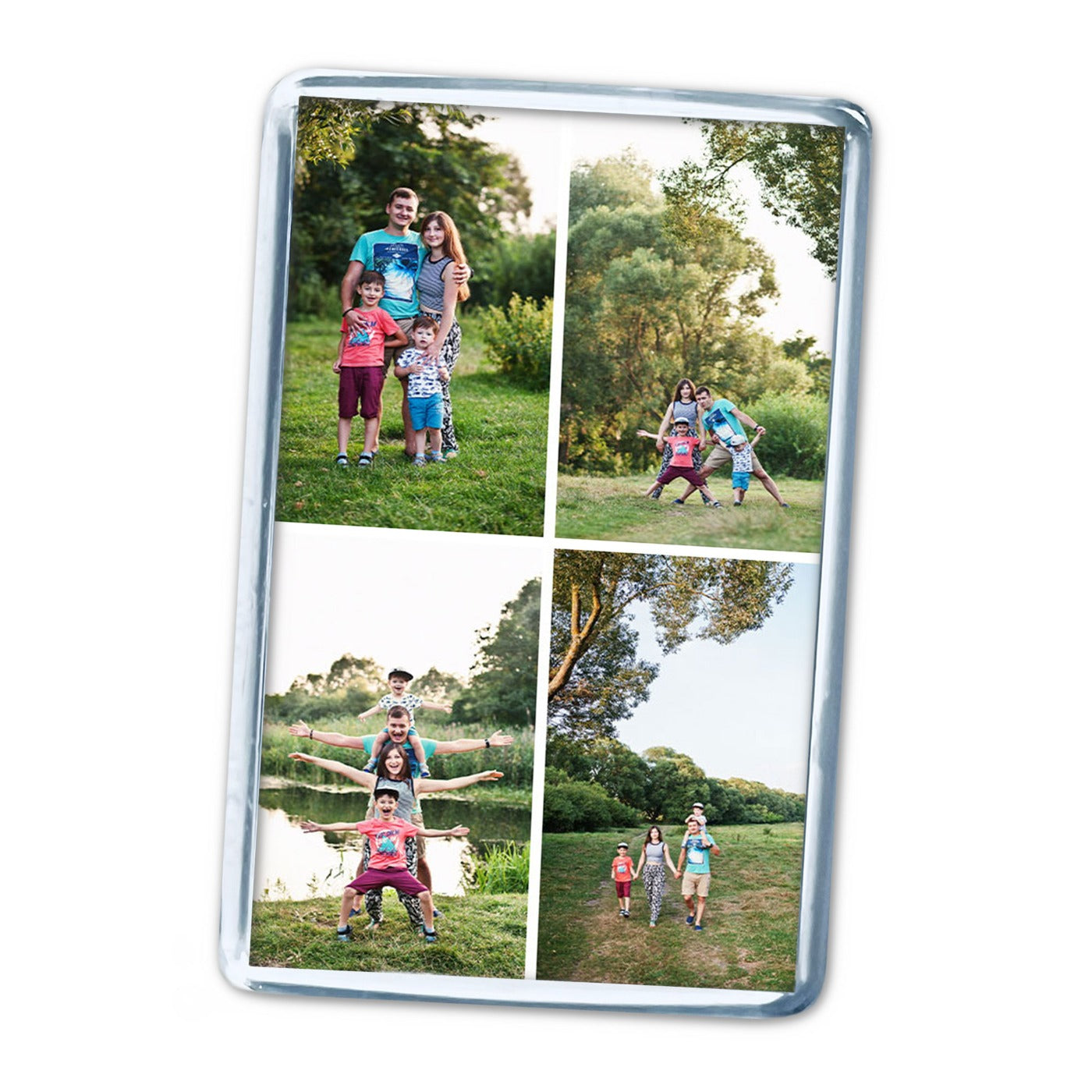 4 Photo Grid Acrylic Magnet - Portrait