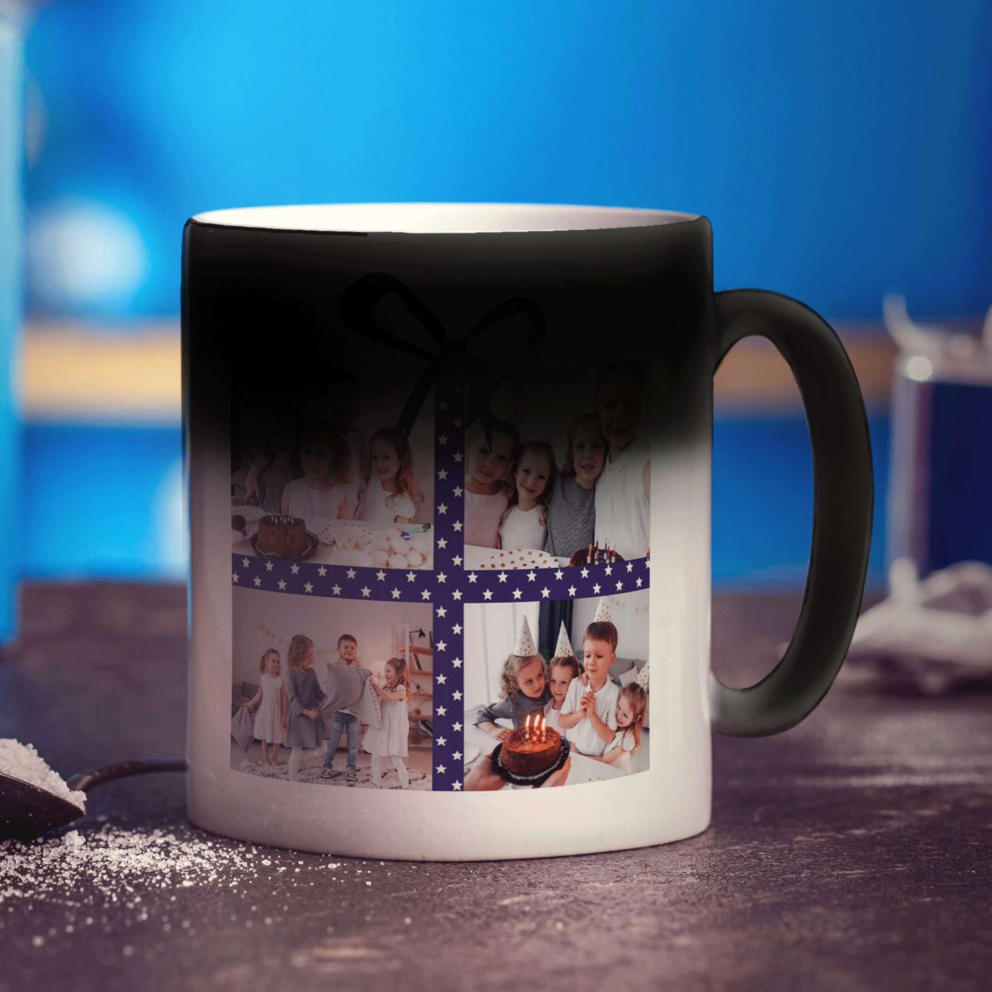 4 Photo Grid Present Mug