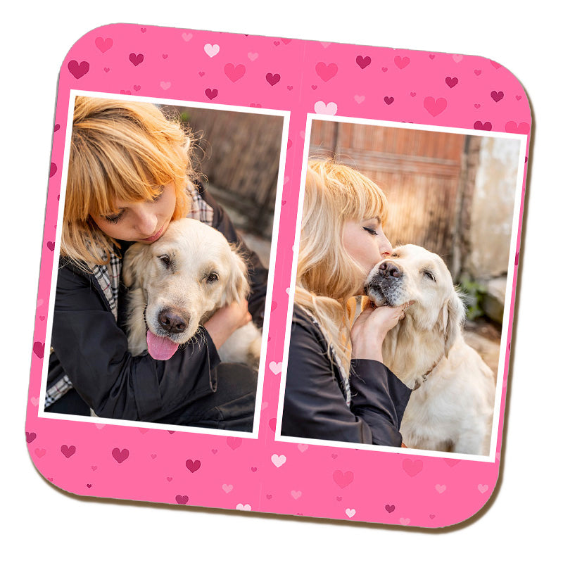 2 Photo Heart Coaster