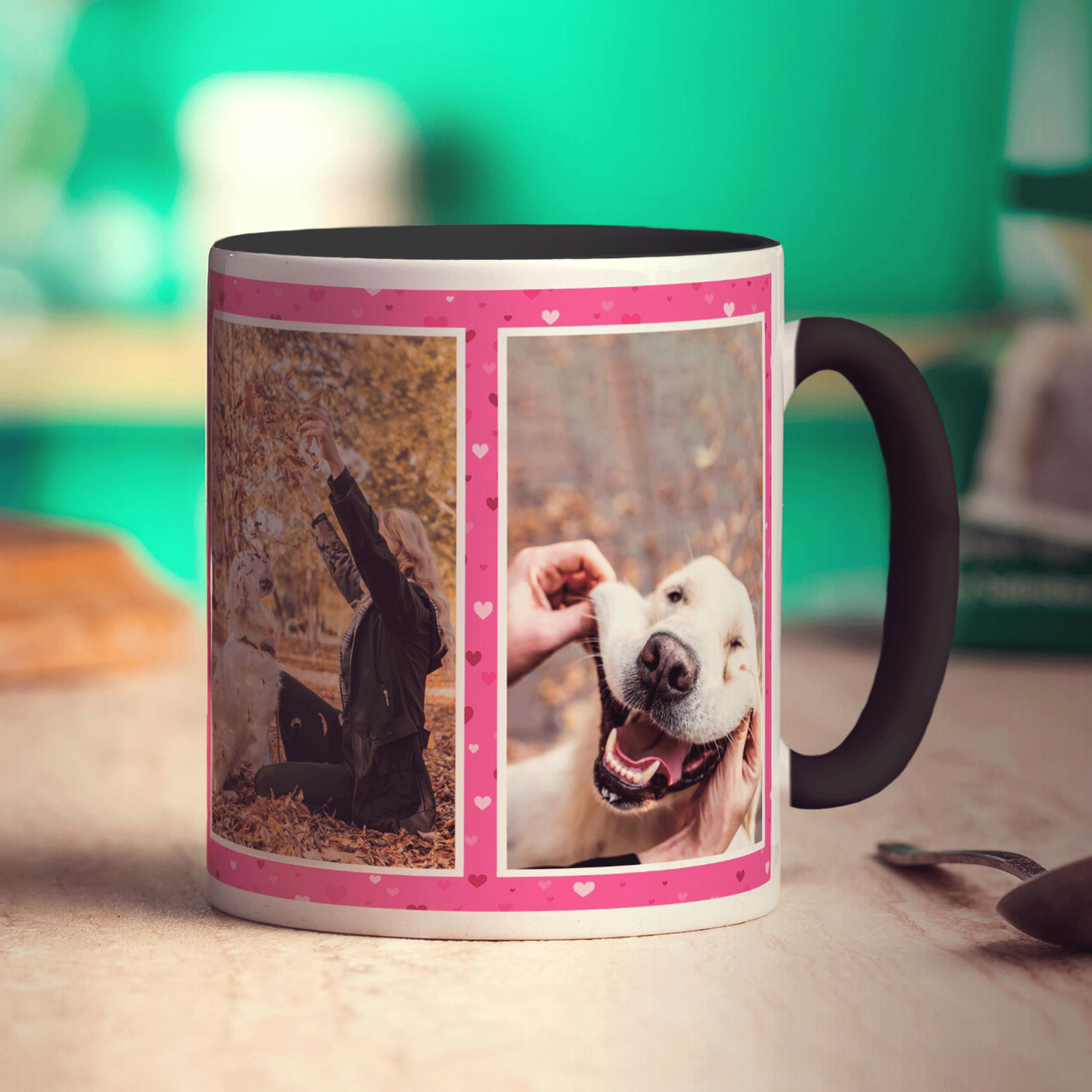 4 Photo Heart Mug