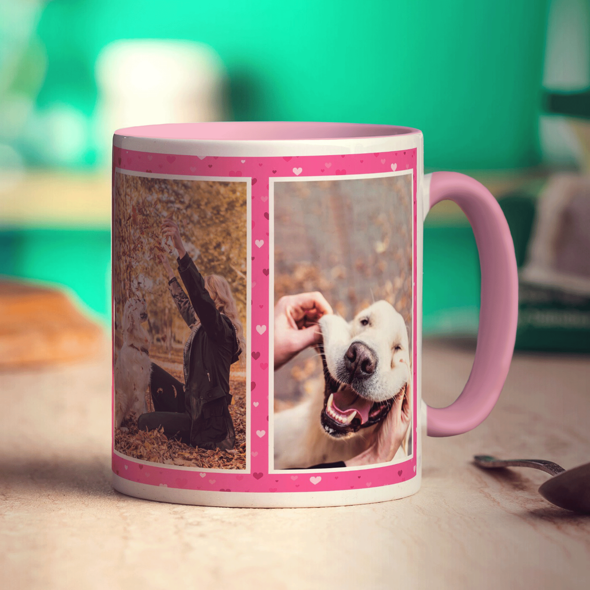 4 Photo Heart Mug