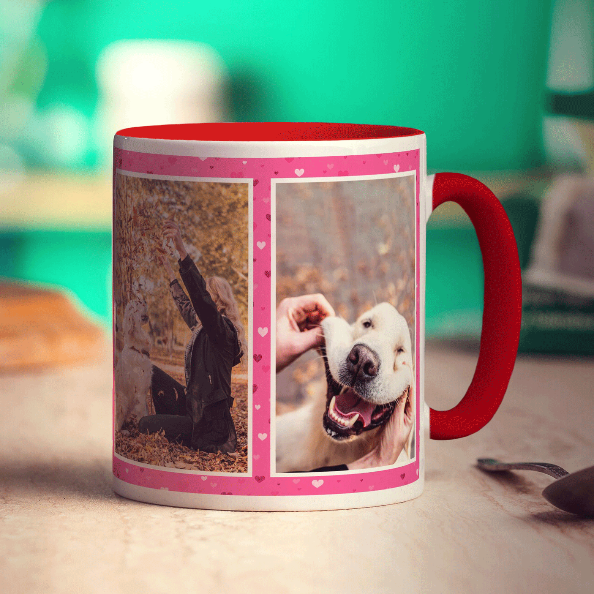 4 Photo Heart Mug