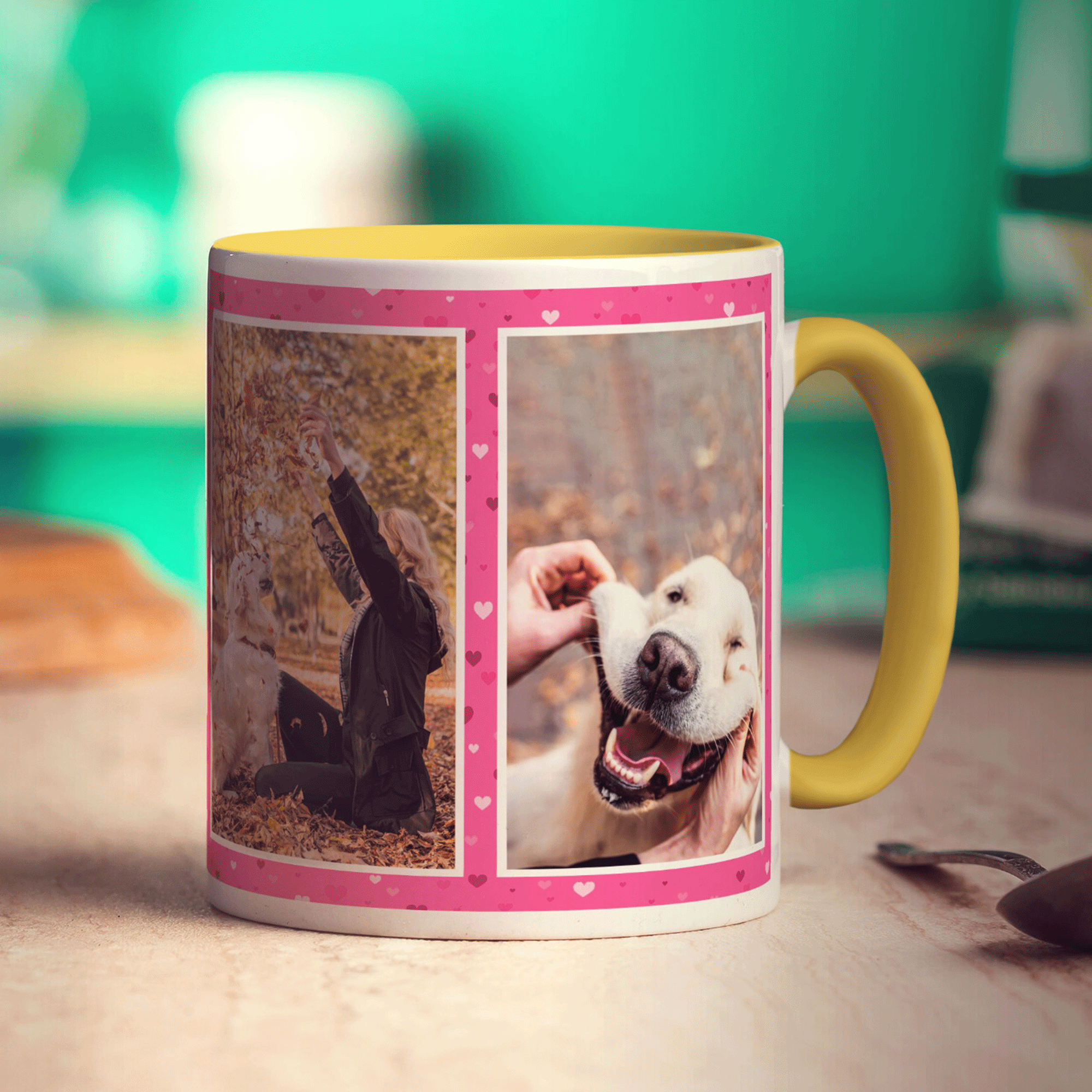 4 Photo Heart Mug