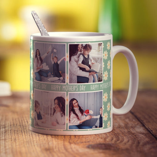 4 Photo Mother's Day Mug - Standard 330ml (11oz) / White