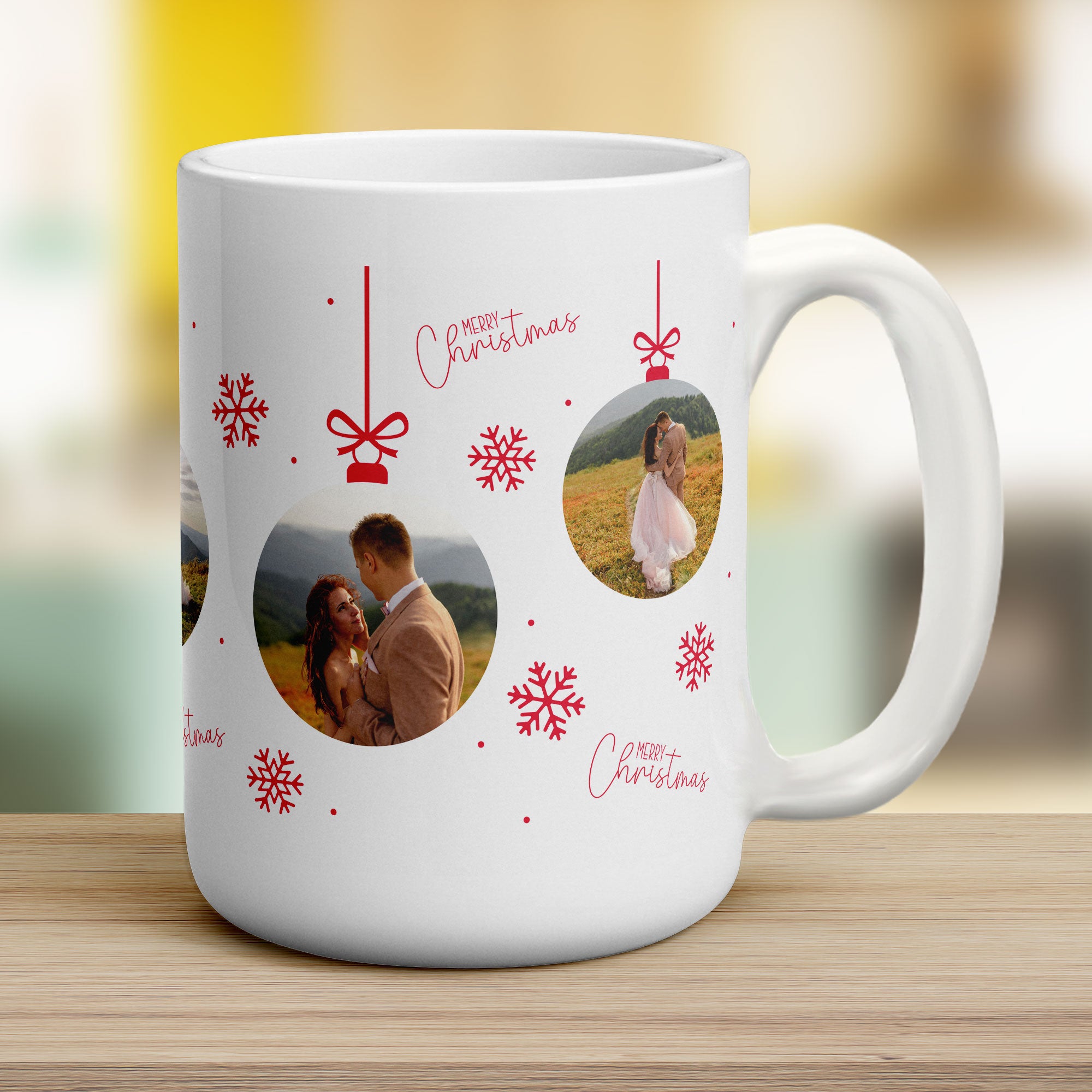 5 Photo Christmas Bauble Mug