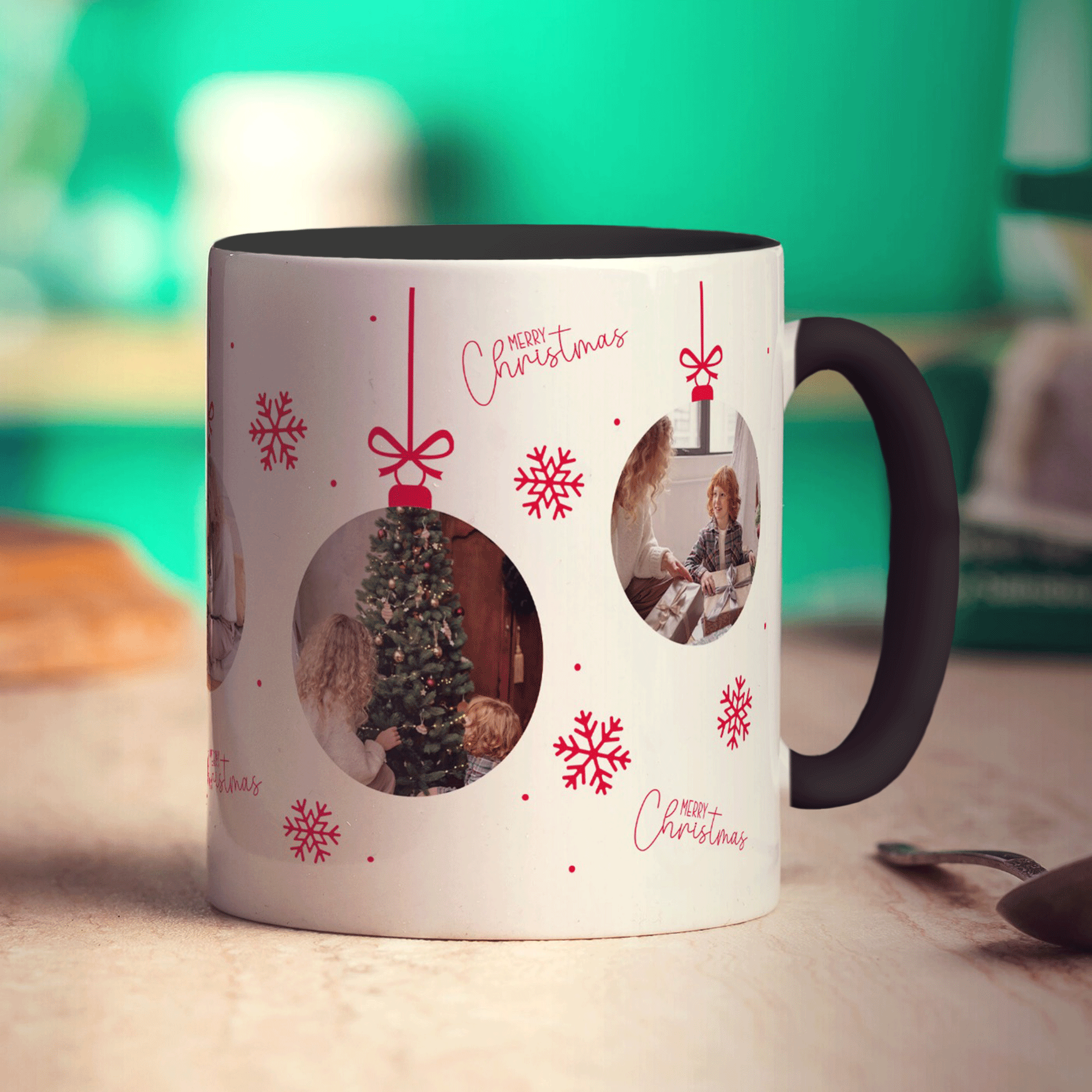 5 Photo Christmas Bauble Mug